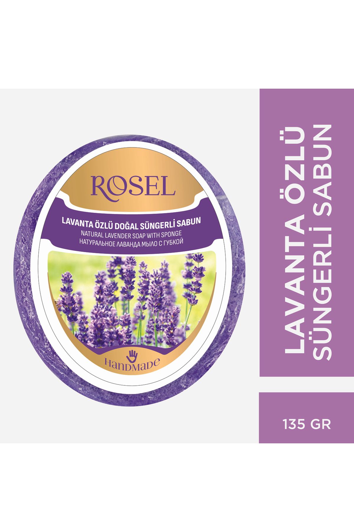 rosel Lavanta Özlü Süngerli Doğal Sabun