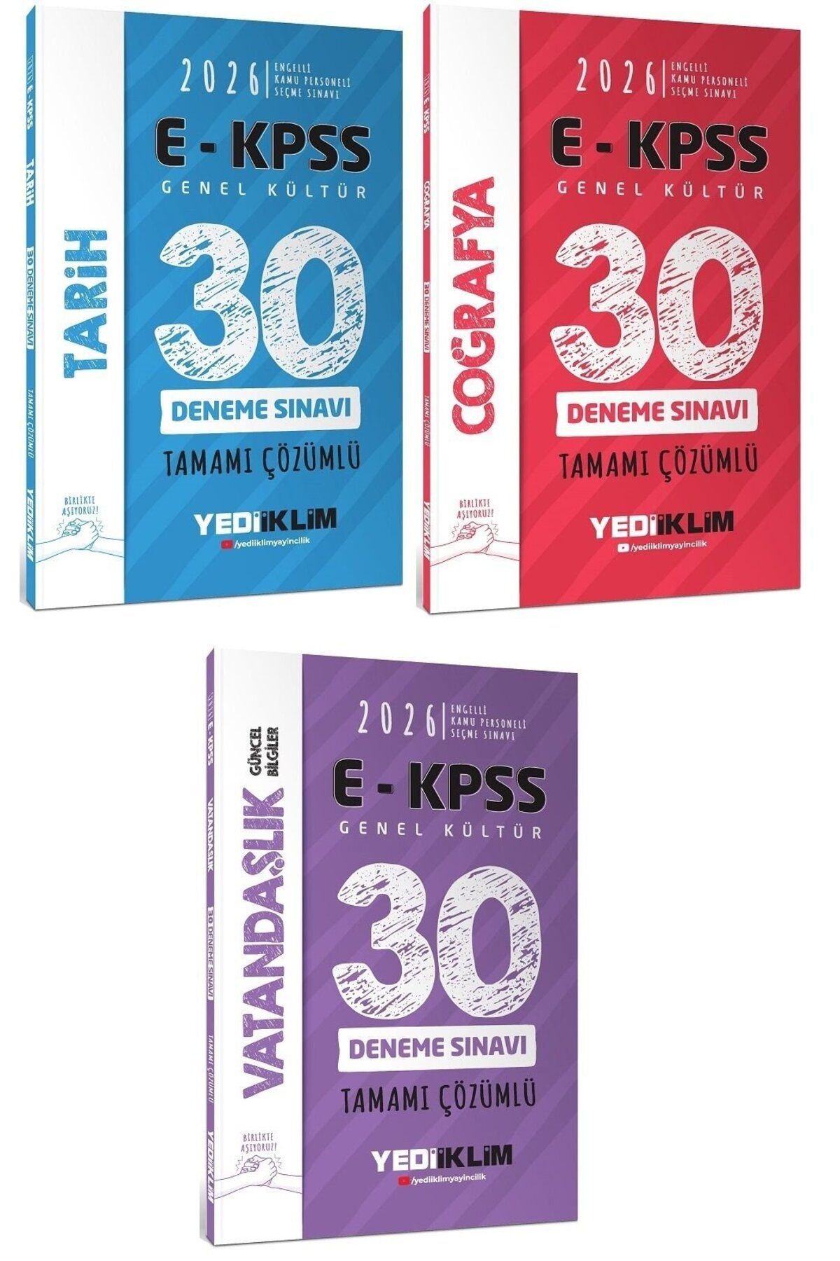 Makro Kitabevi Yayınları Yediiklim 2026 Baskı EKPSS Tarih + Coğrafya + Vatandaşlık 90 Deneme 3 lü Set