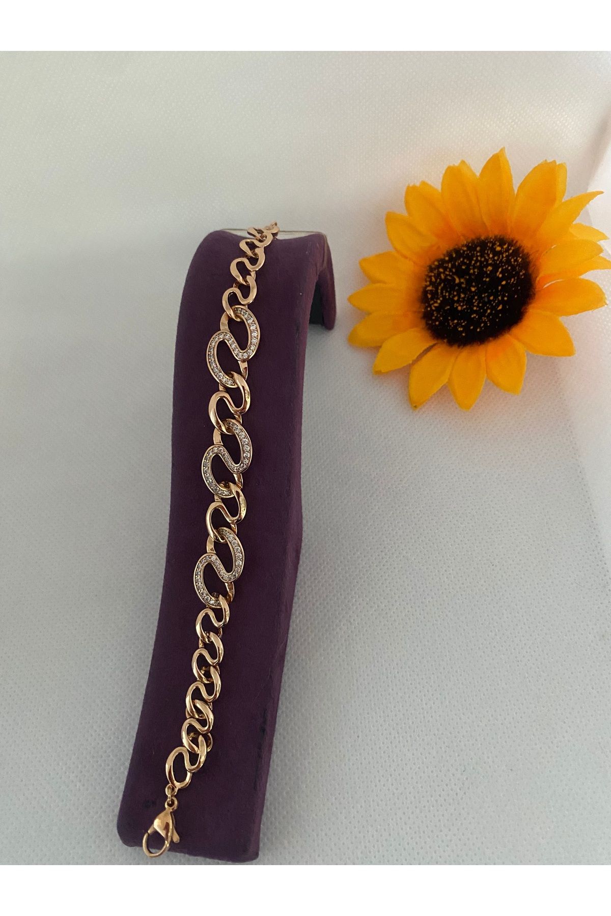 Butik Taşlı Tasarım Çelik Bileklik
