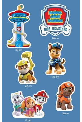 abjad Paw Patrol Temalı Ayaklı Pano Set MASA ÜSTÜ kalın Kağıt