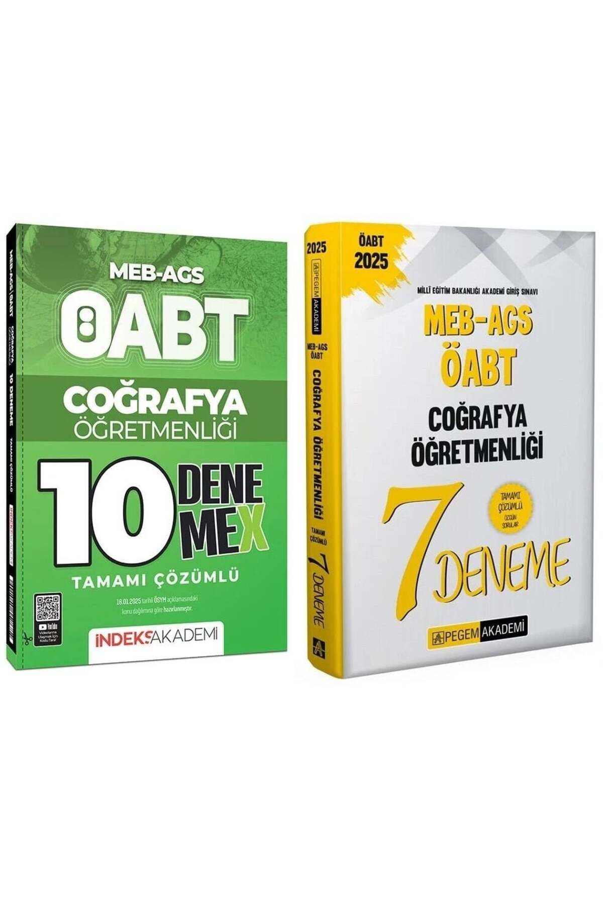 Garantör Akademi Pegem + İndeks 2025 Bas. ÖABT MEB-AGS Coğrafya 7+10 Deneme 2 li Set