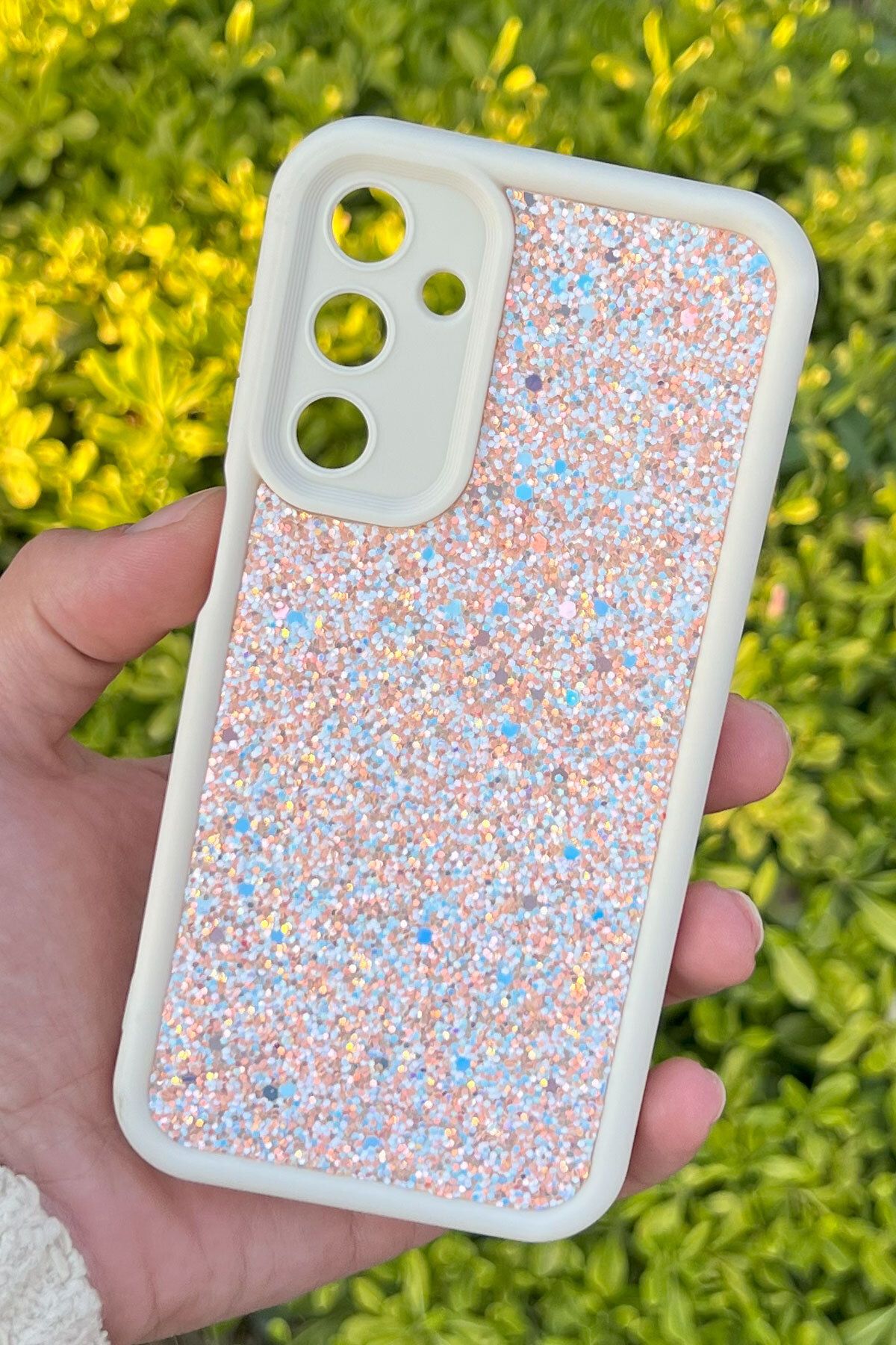 CEPSTOK Samsung Galaxy A15 Kılıf Taşlı Işıltılı Darbe Önleyici Silikon Kapak
