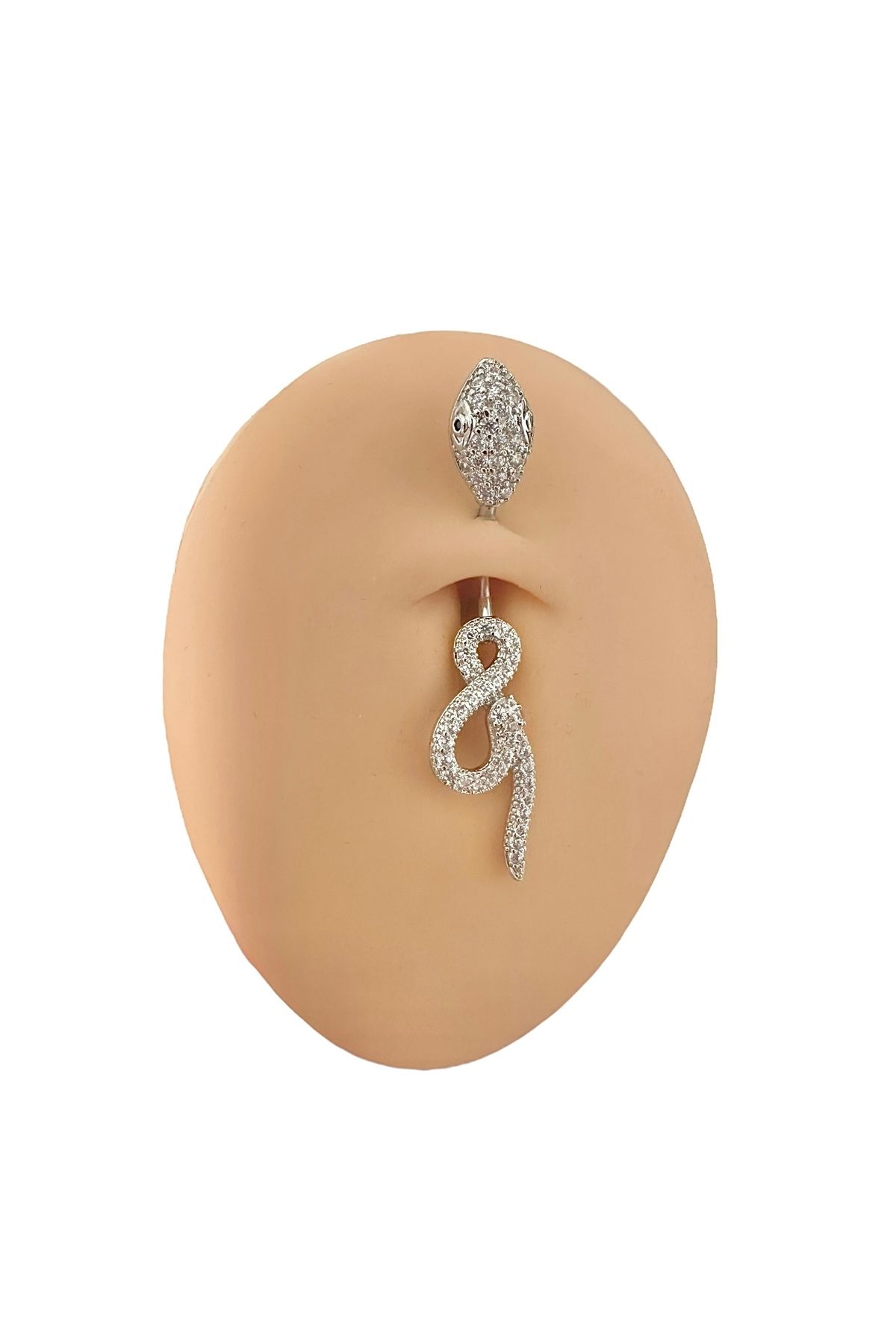 My Bellas Jewels Cerrahi Çelik Yılan Göbek Piercingi (Bar Kısmı Titanium)