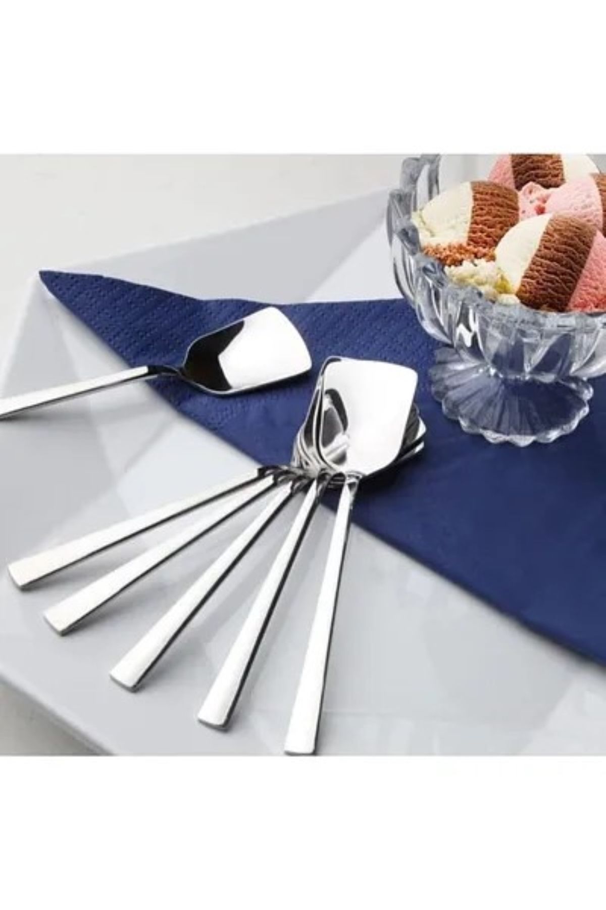 sui home 6'lı Çelik Lüx Dondurma Ve Tatlı Kaşığı