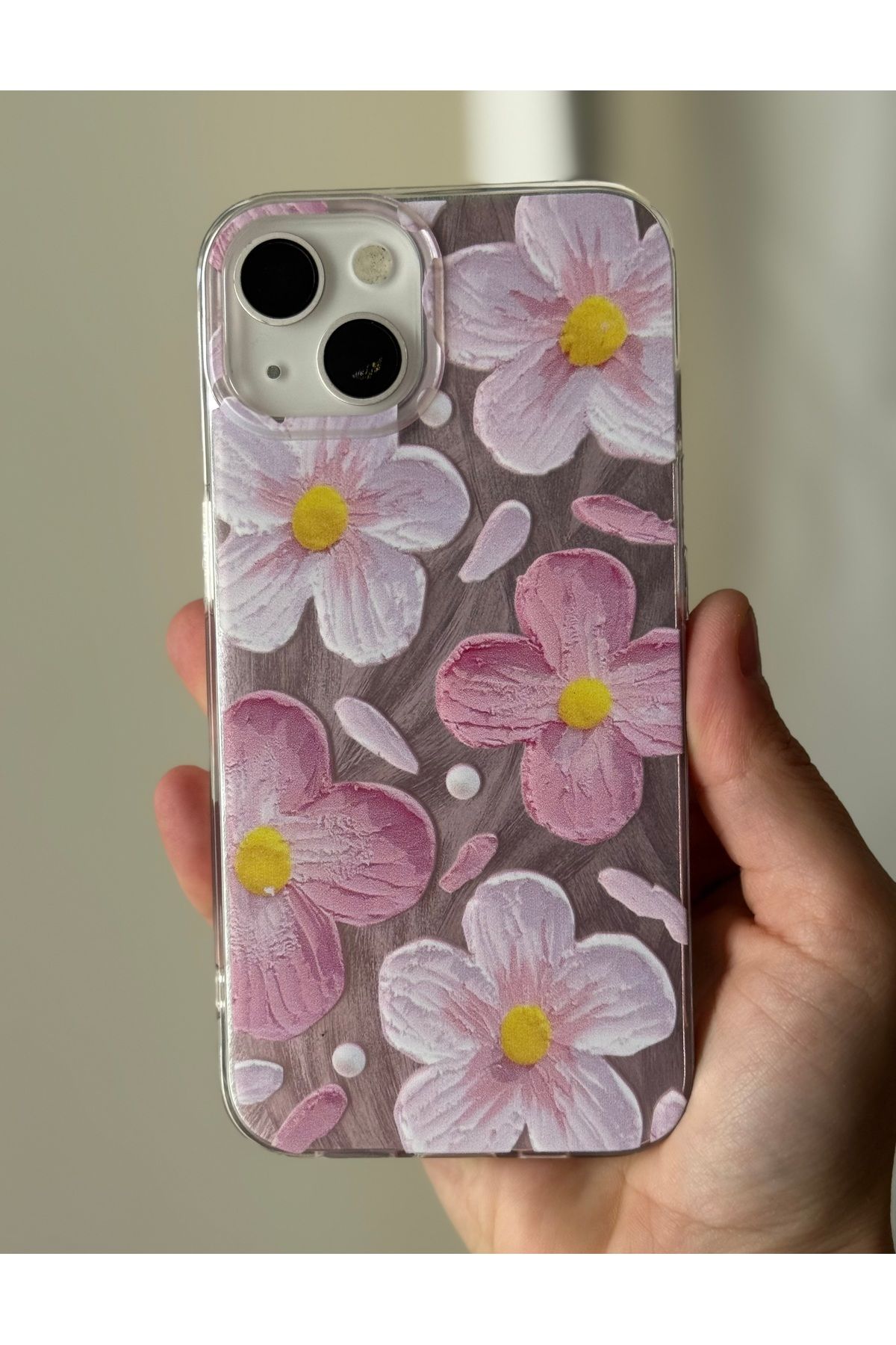 FİŞNEİLETİŞİM İPHONE 13/14 UYUMLU ÇİÇEK DESENLİ HOLOGRAMLI KILIF