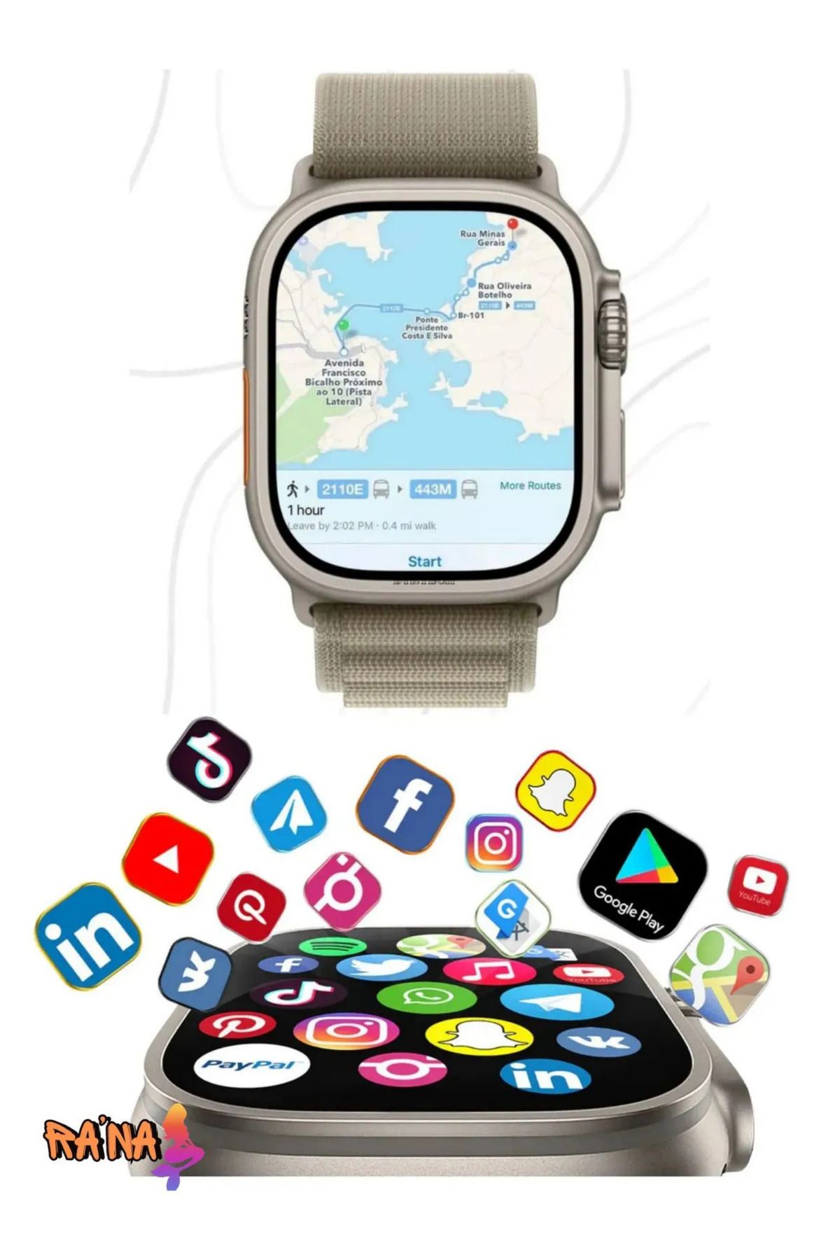 Allure soft Watch Ultra 2 Pro Max Wifi Android Akıllı Saat (Yeni Sürüm) Ekran koruyucu ve Kırılmaz cam hediyeli