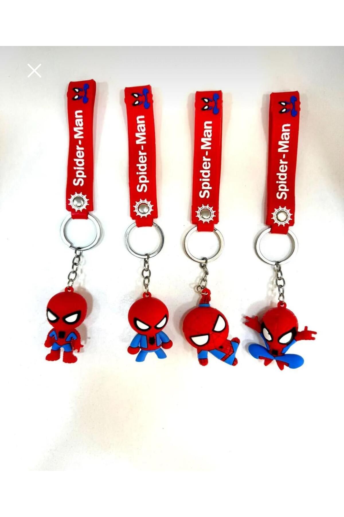 demirosa SPIDER MAN FİGÜRLÜ SİLİKON ANAHTARLIK & ÇANTA AKSESUARI 4 ADET