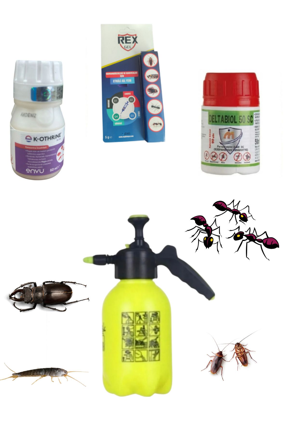 envu Kalorifer Böceği Gümüşböceği Karınca İlaçları/K-Othrine-Rej Gel/Dbiol/2LT Pompa