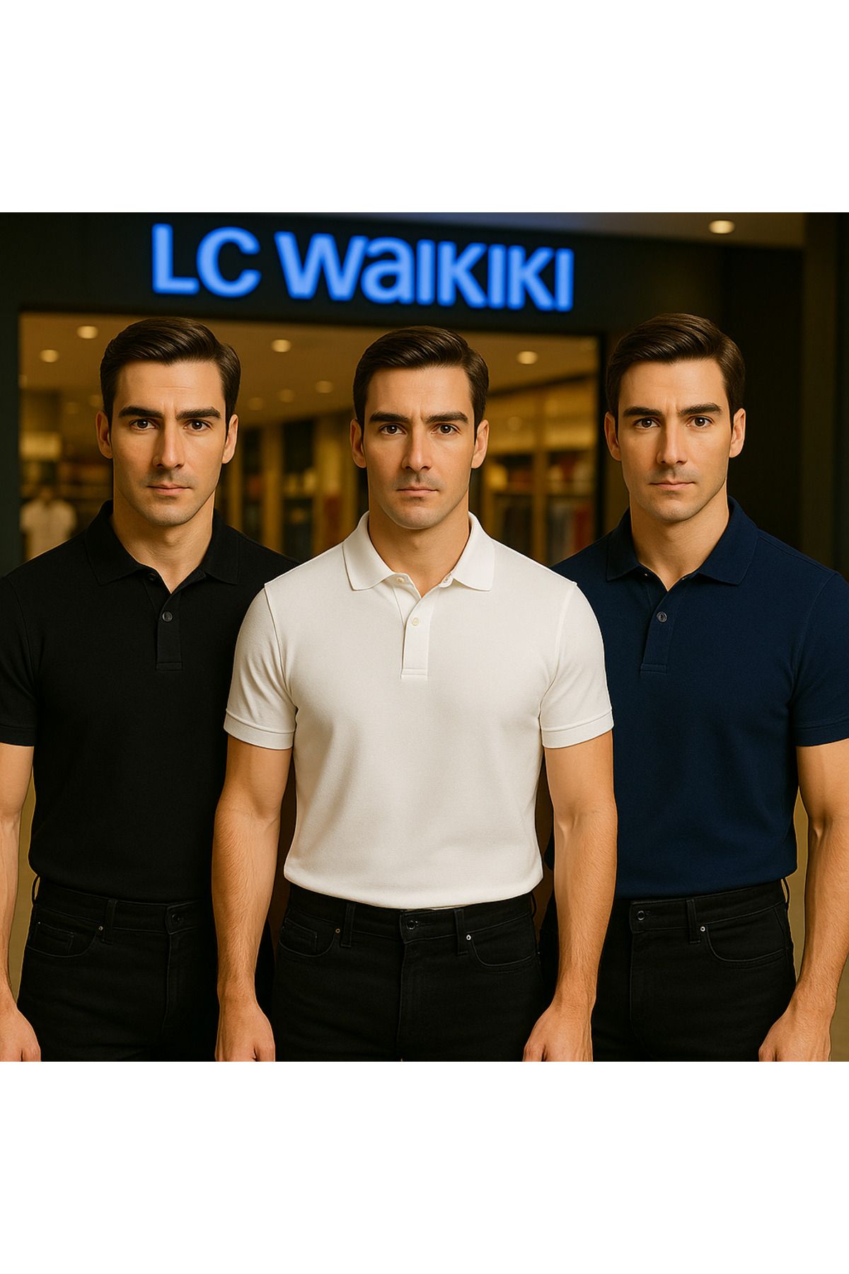 LC Waikiki Yeni Sezon Pamuklu Basic Polo Yaka Erkek T-Shirt 3'lü Paket