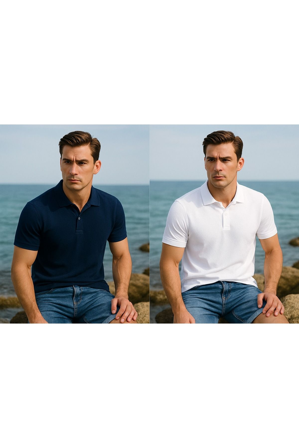 LC Waikiki %100 Pamuk Terletmez Kumaş Polo Yaka Erkek T-Shirt 2'li Paket