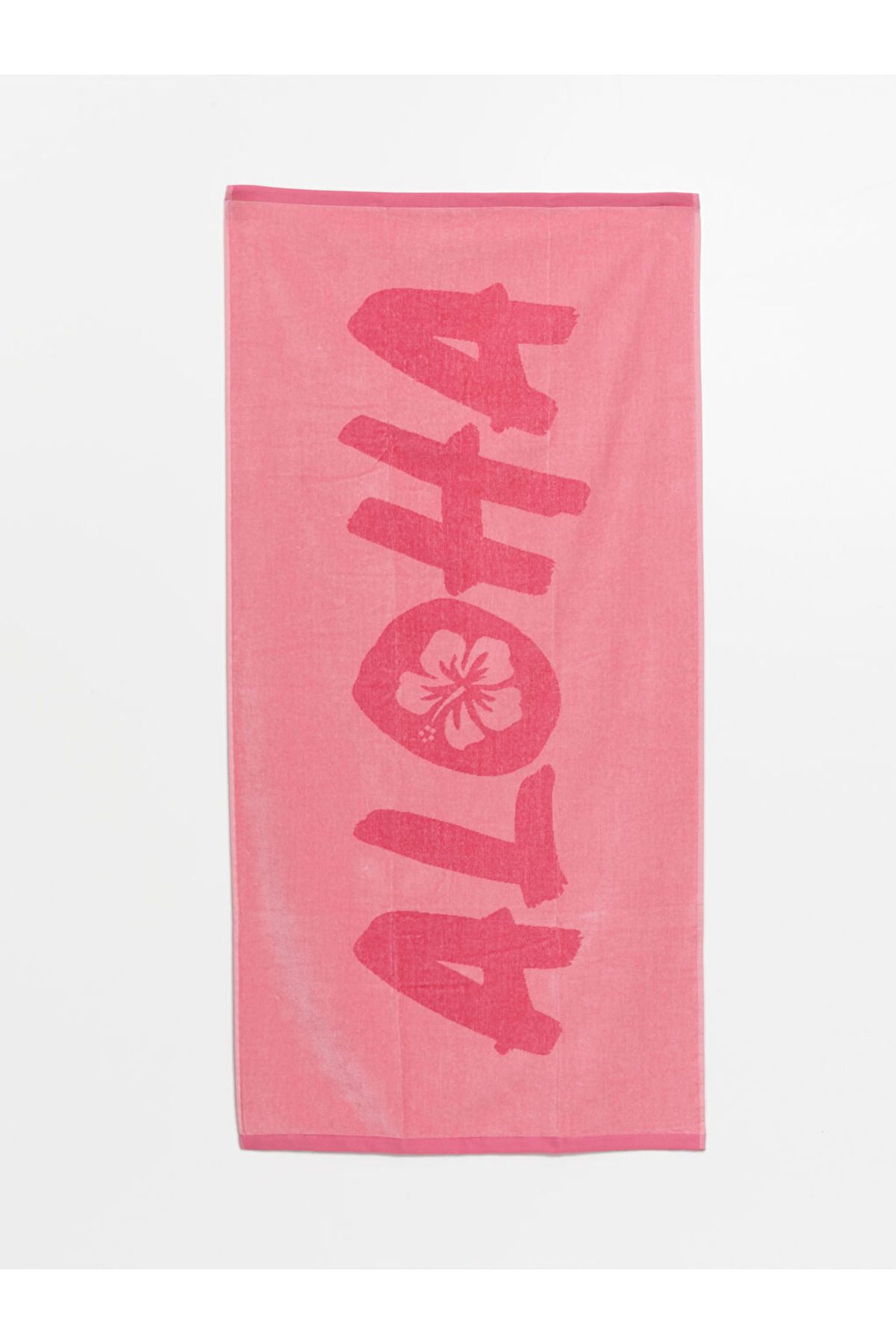 LC Waikiki Pembe ALOHA Desenli Kadın Plaj Havlusu 70x145 cm