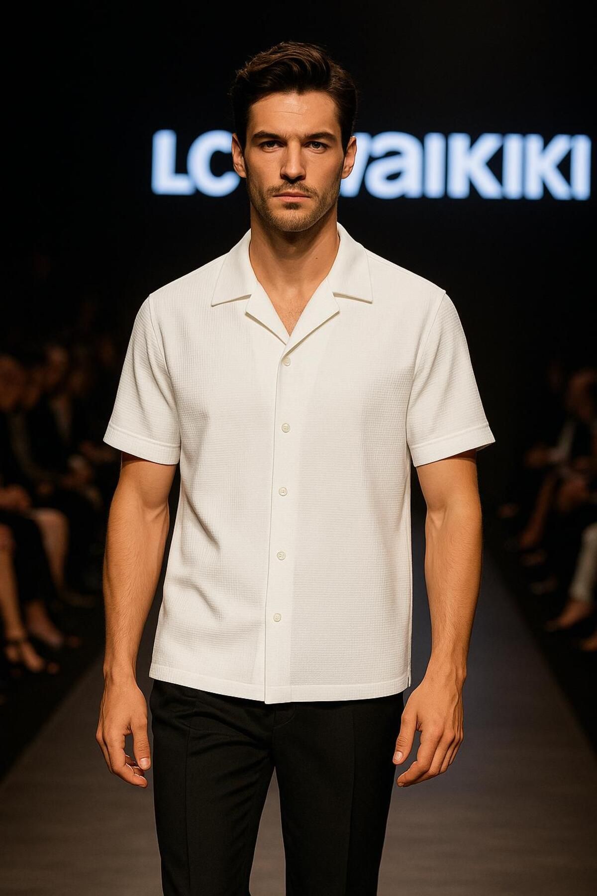 LC Waikiki %100 Pamuk Özel Tasarım Ütü İstemeyen Dokulu Kumaş Kısa Kollu Erkek Yazlık Gömlek