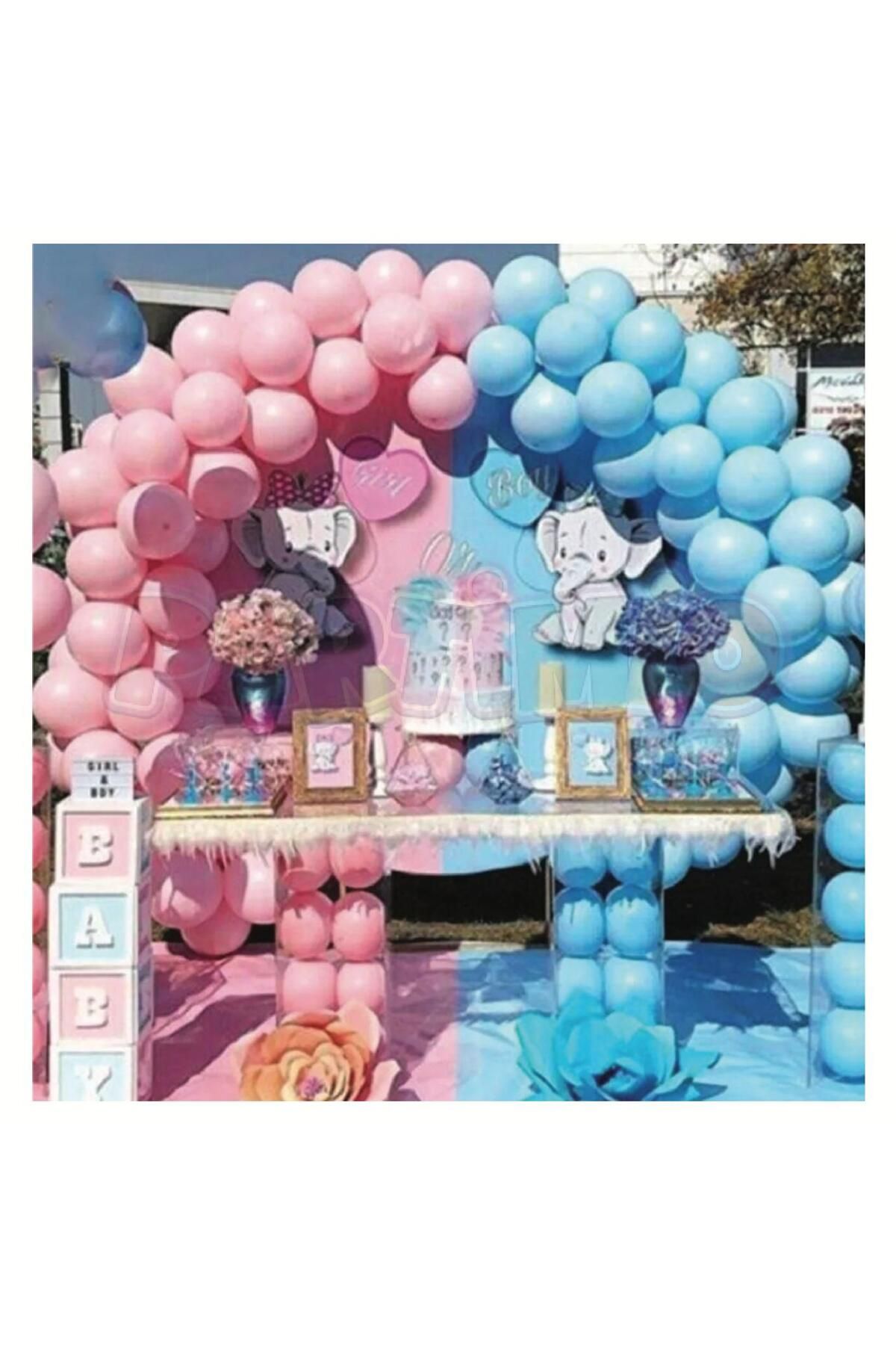 PARTİMİO PARTİ MALZEMELERİ 60’lı Cinsiyet Balon Zinciri Seti – Pastel Pembe, Pastel Mavi Balon Renklerin Zarif Uyumu!