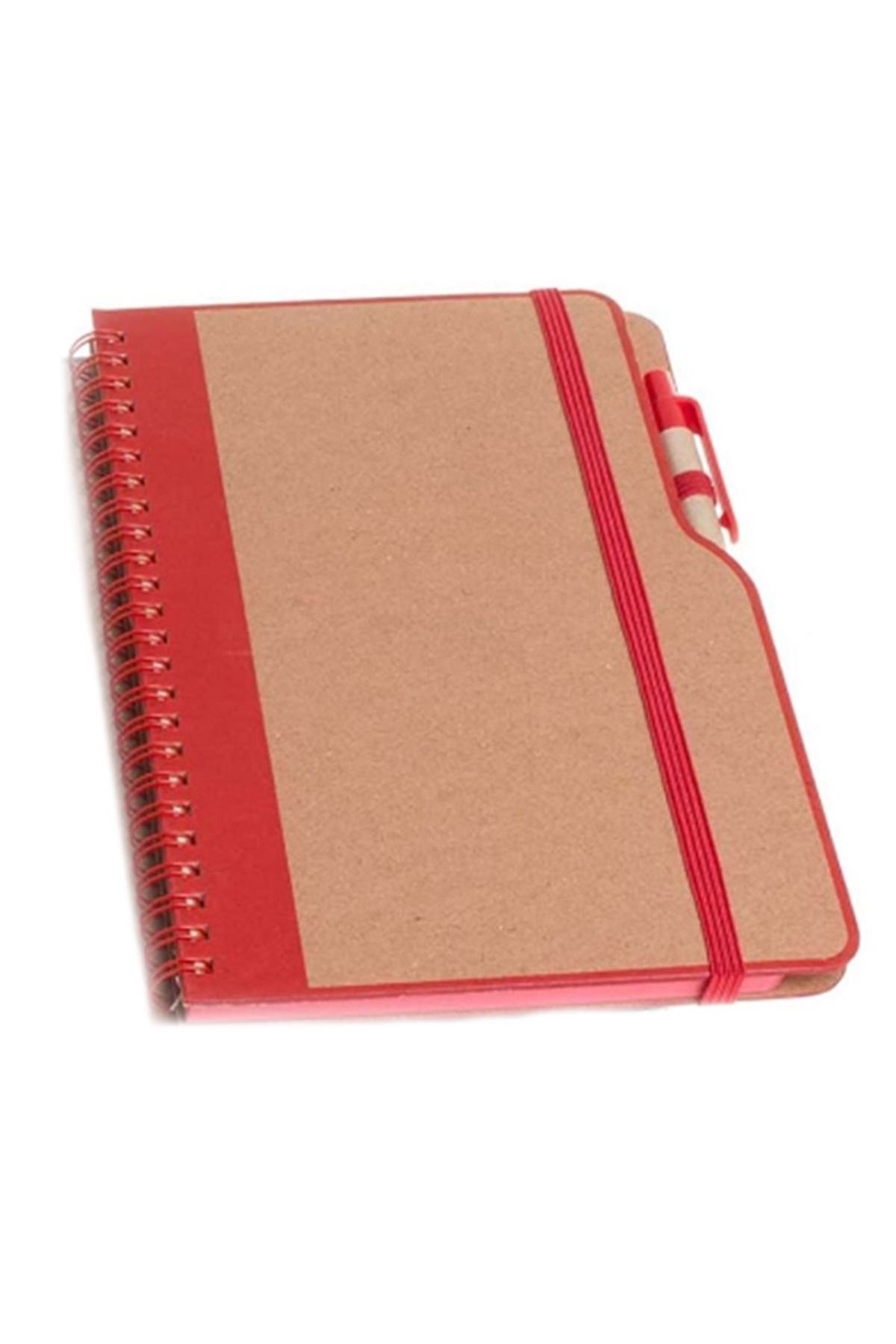 mcolor DEFTER 13x21 SPİRALLİ KRAFT KAPAK ÇİZGİLİ LASTİKLİ KALEMLİ