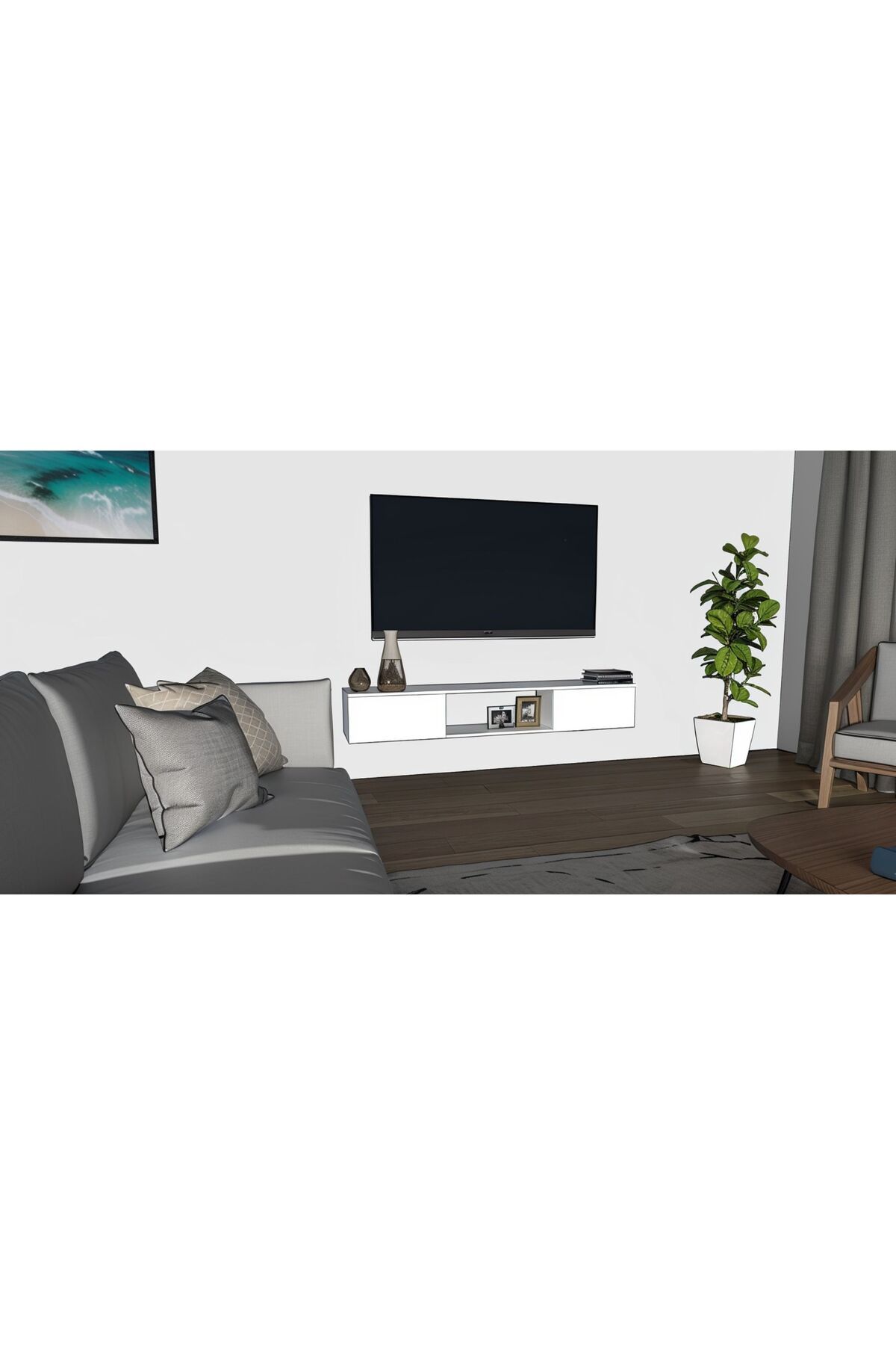 Home Sümerta design Tv Ünitesi, Tv Sehpası, Raflı
