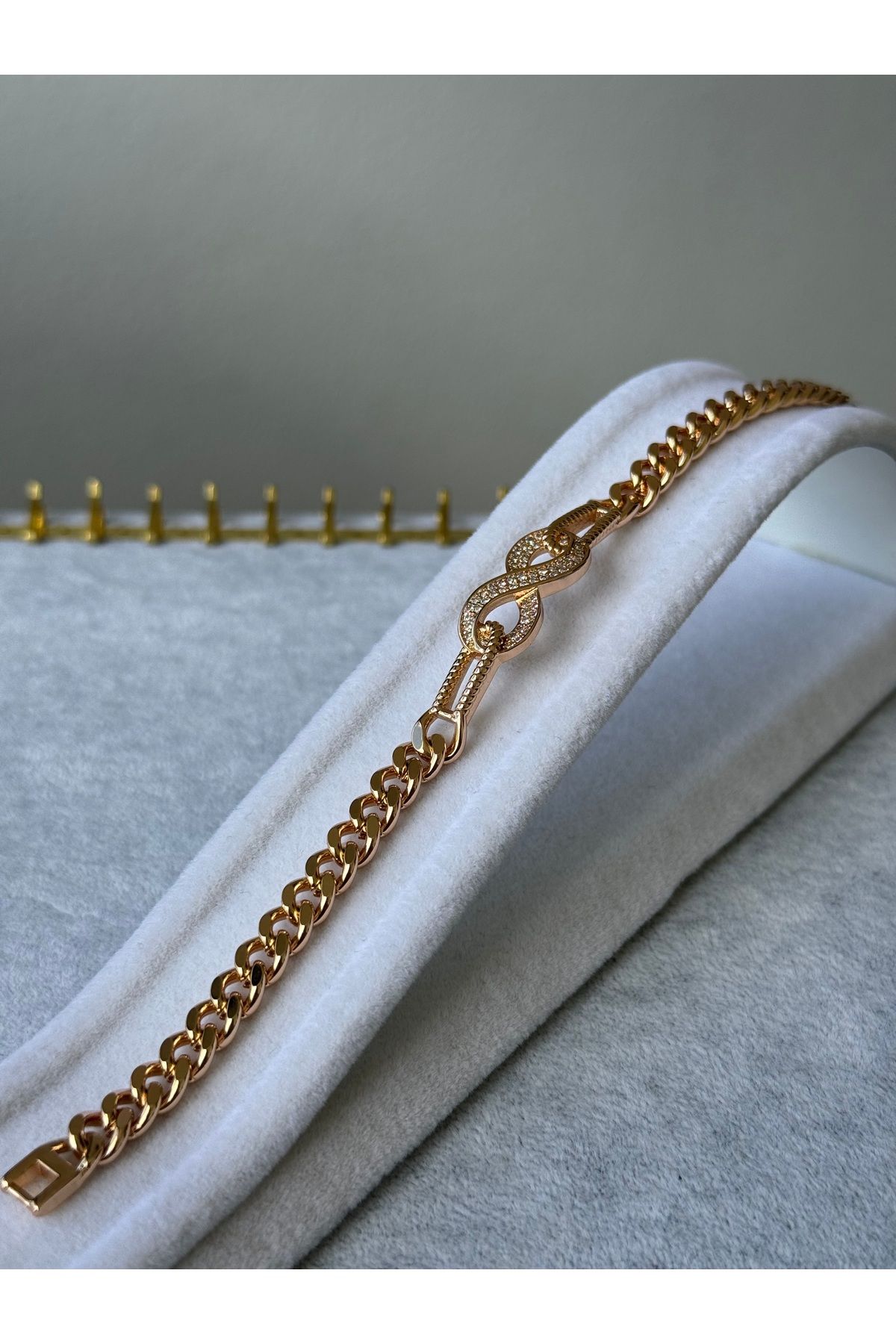 XUPING JEWELRY 316L sonsuzluk işareti zirkon taşlı çelik bileklik paslanmaz kararmaz