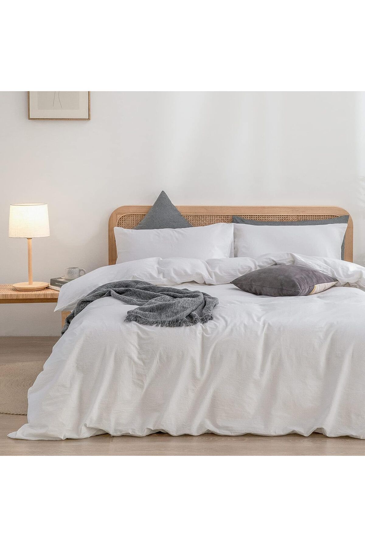 Sheri Home Tekstil Pure Beyaz Çift Kişilik Nevresim Seti(YORGAN KILIFI 2 Lİ YASTIK KILIFI) %100 OtelPamukty6655888