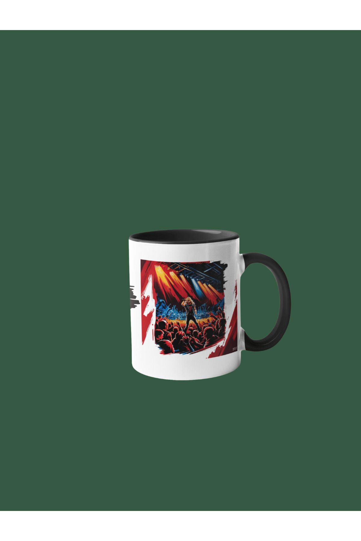 Crocodile Design Studio Rock Müzik Baskılı Hediyelik Porselen/ Seramik Çay Kahve Kupa Bardak