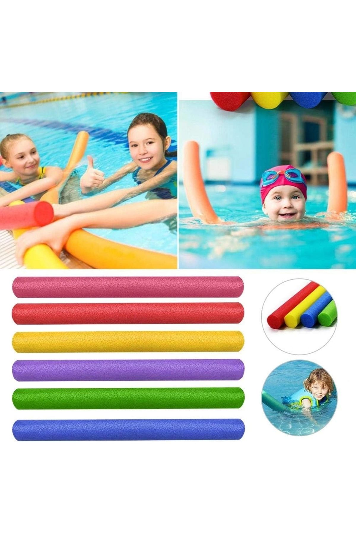 OurStyles 3 Adet Renkli Deniz- Havuz Makarnası Sosis Suda Batmayan Yüzme Köpüğü