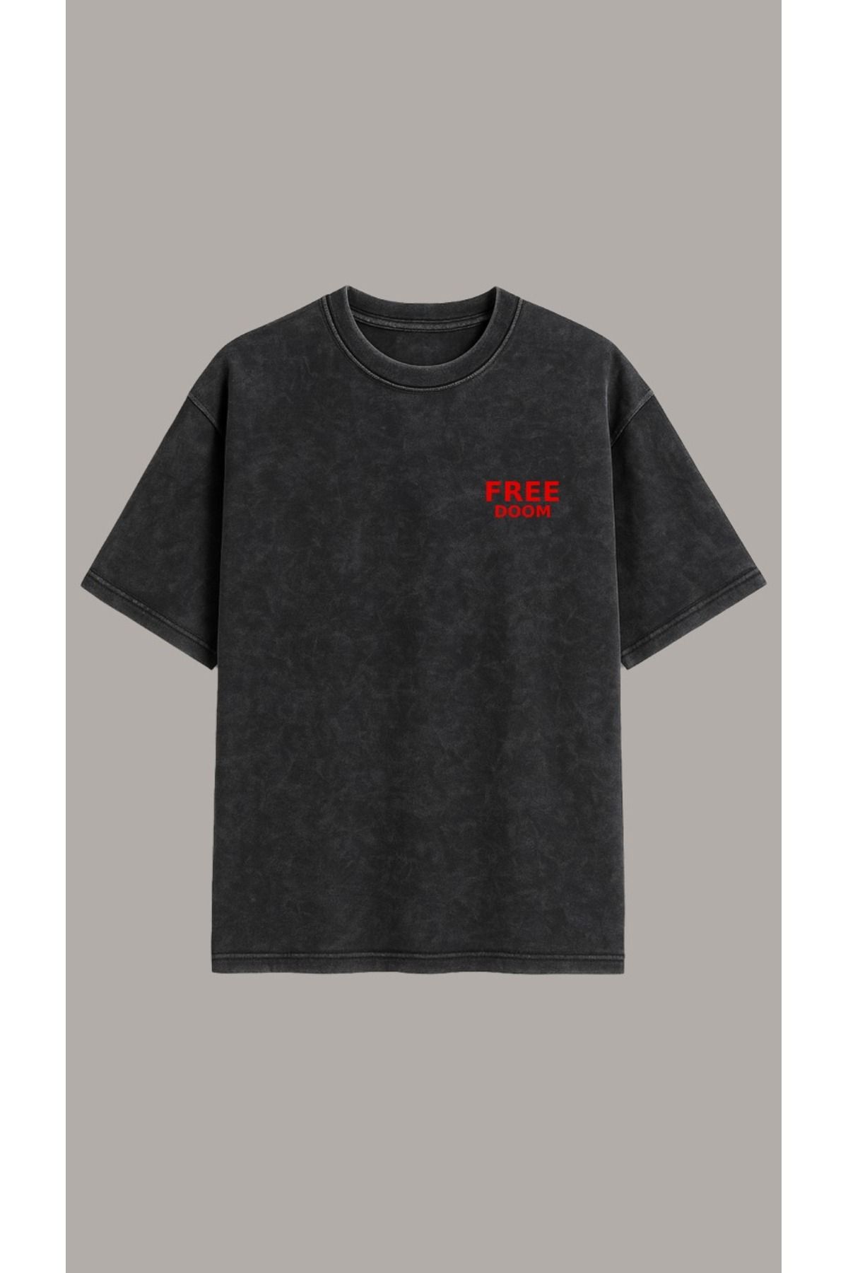Vigor Wear FREE DOOM Basklı Oversize T-Shirt