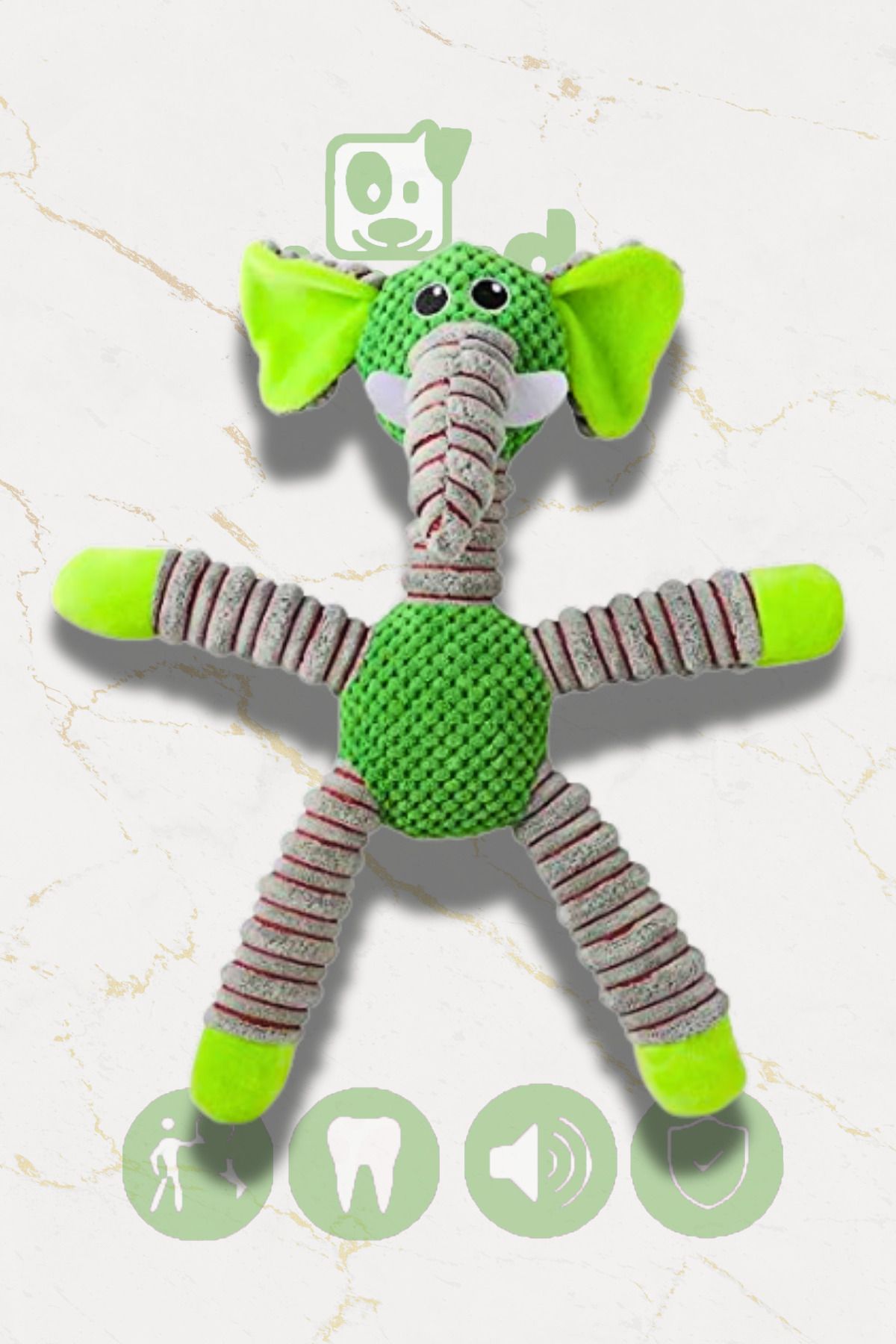 buddyTR Ananas Dokuma Yeşil Fil: Sağlıklı, Dayanıklı ve Neşeli Peluş Köpek Oyuncağı! 🐘🍍