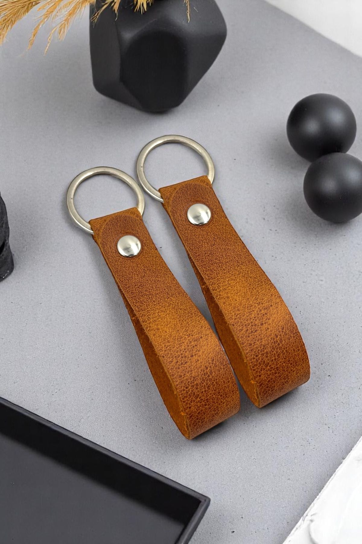 pepuza 2'li Hakiki Deri Artisan Series Anahtarlık Camel - Özelleştirilebilir