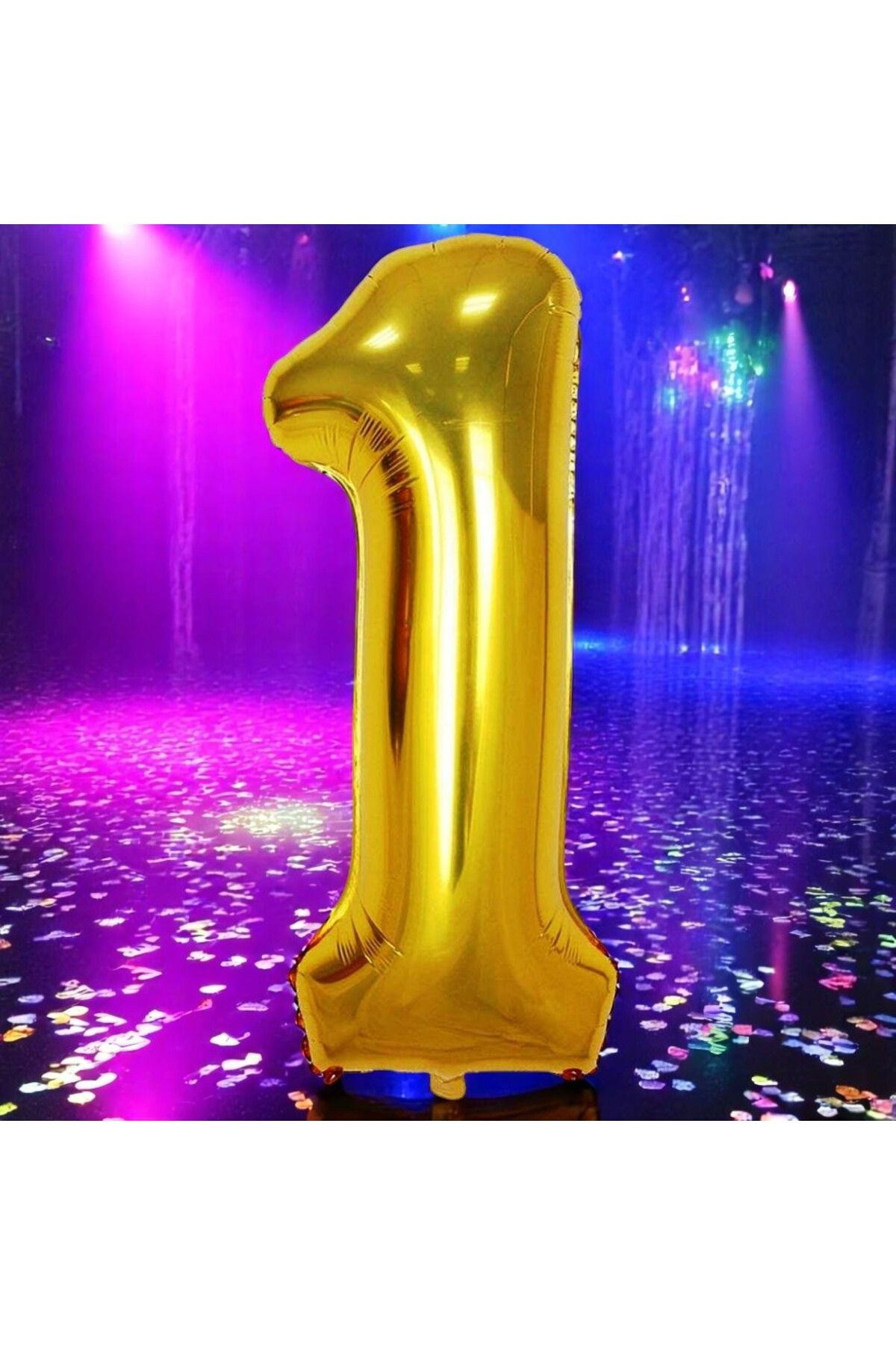 Kuzey GOLD 1 RAKAM FOLYO BALON UÇAN BALONA HELYUM GAZINA UYGUN YÜKSEK KALİTE 1 METRE GOLD 1 RAKAM BALON
