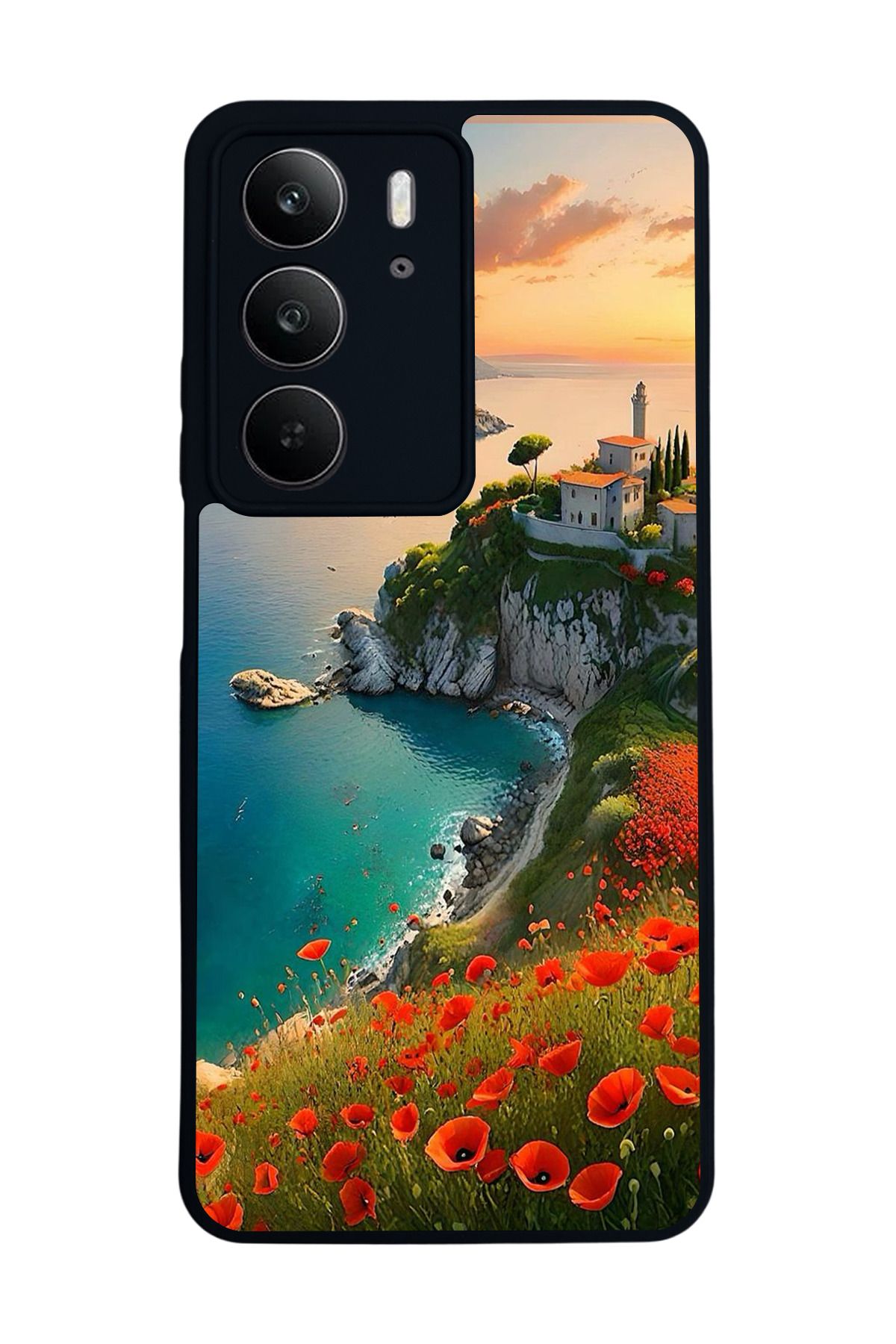 realme C75 Mat Uyumlu Siyah Kılıf – Yumuşak Silikon, Koruyucu, Şok Emici Kapak