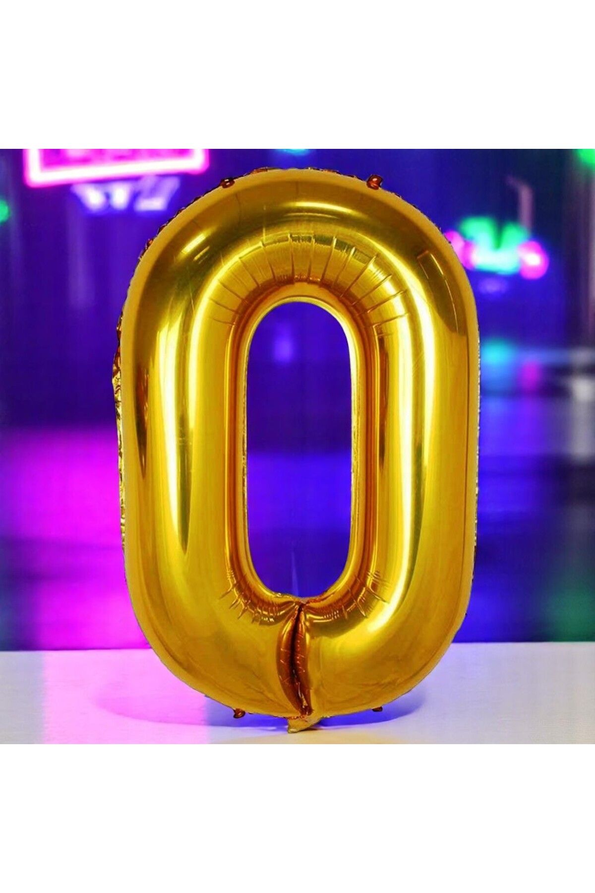 Kuzey GOLD 0 RAKAM FOLYO BALON UÇAN BALONA HELYUM GAZINA UYGUN YÜKSEK KALİTE 1 METRE GOLD 0 RAKAM BALON