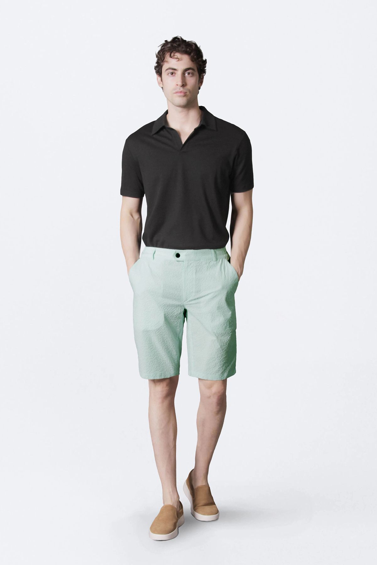Isaora Dokuma Regular Fit Normal Bel Cepli Short Erkek SHORT M24S6303 SPRG