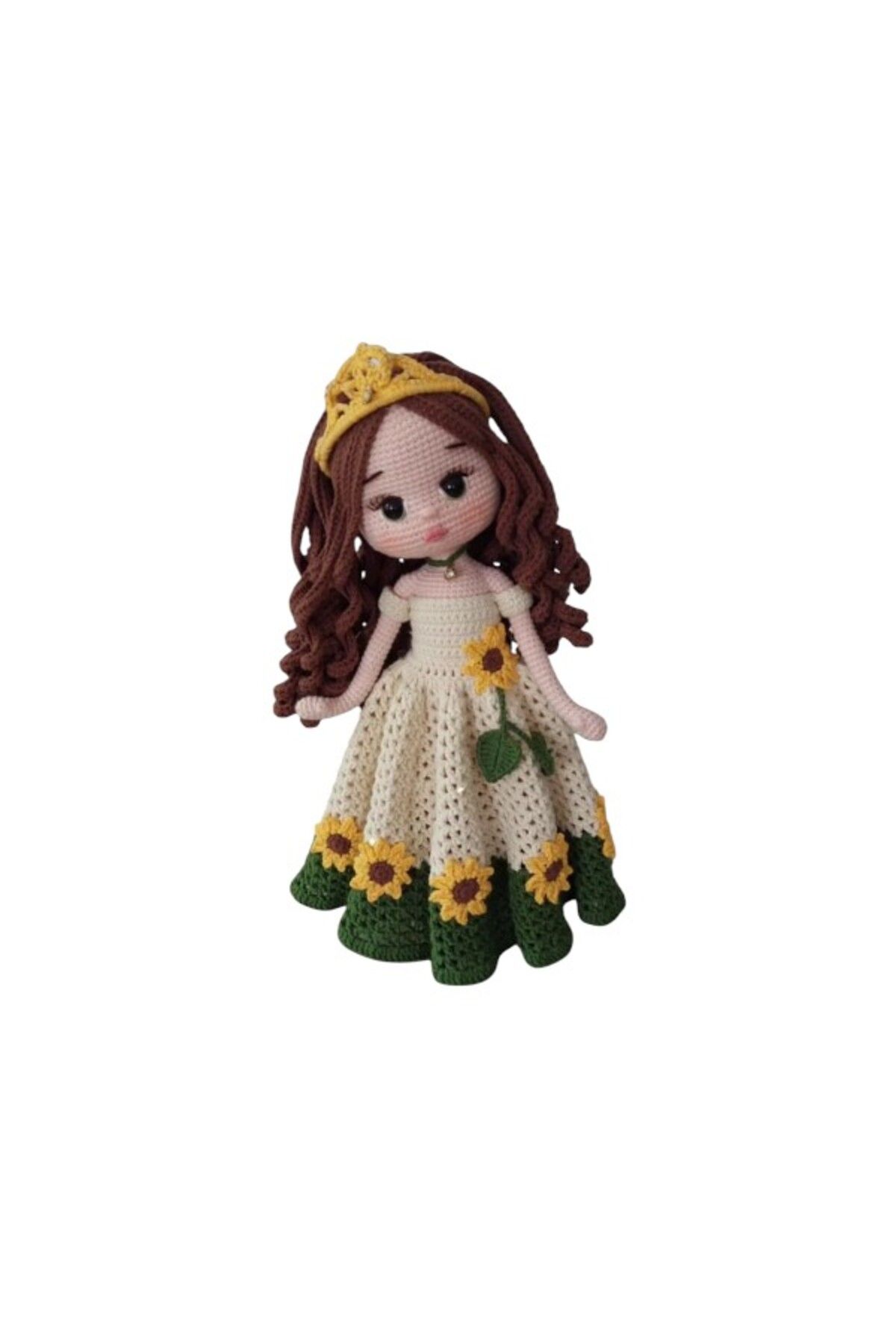 EL SANATLARI El Yapımı Amigurumi Prenses Bebek | Ayçiçekli Tığ İşi Özel Tas. Oyuncak | Koleksiyonluk & Hediyelik