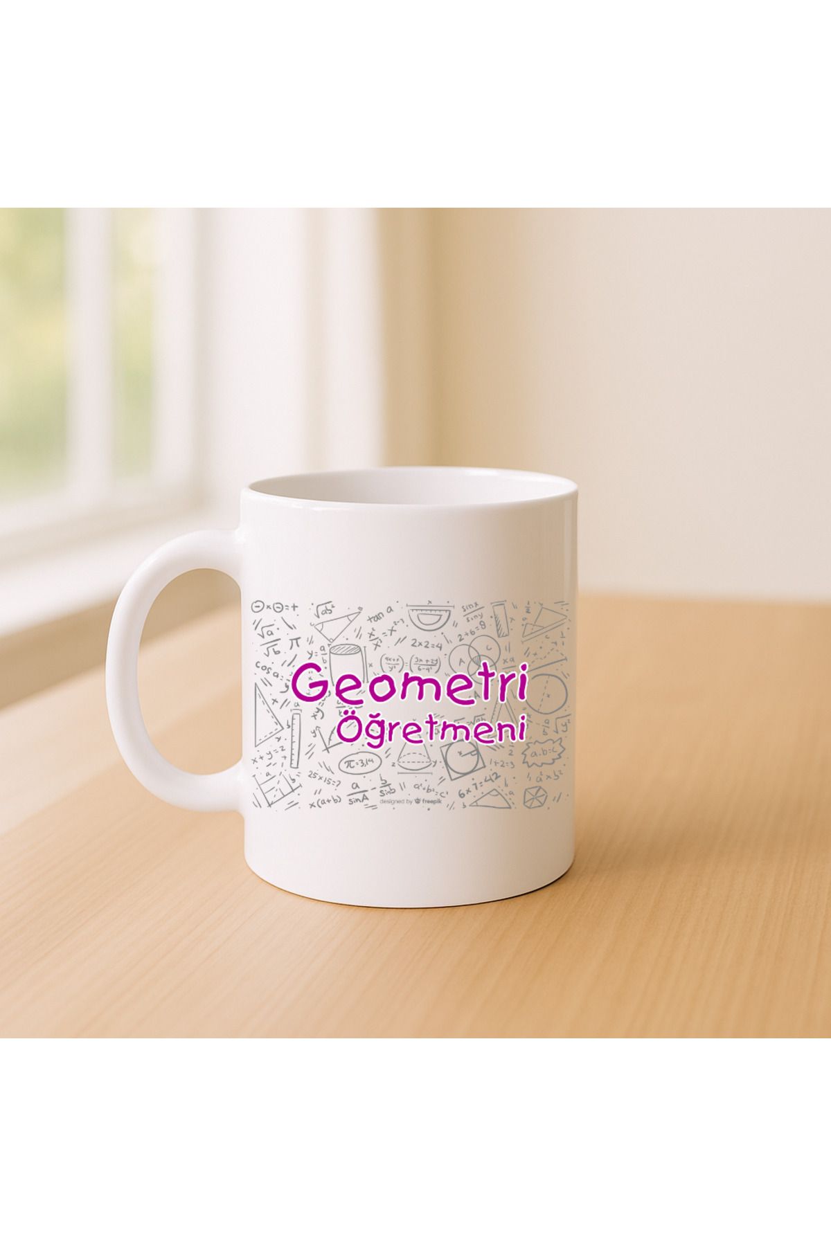 Er-Se Tasarım Geometri Öğretmeni Kupa Bardak 03, Öğretmenler Gününe Özel Kupa Bardak Öğretmene Hediye Kupa