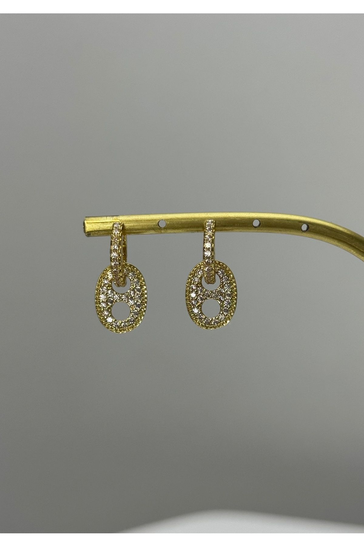 XUPING JEWELRY 18K zirkon taşlı gold çelik küpe paslanmaz kararmaz