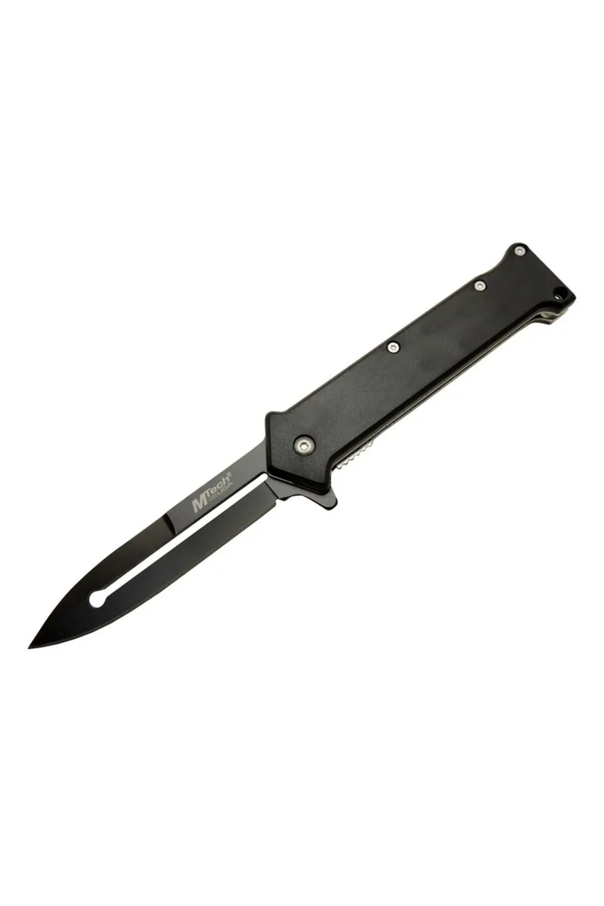 Fixport Mtech 4 35BK Siyah Bas - Çek Kamp Çakı 20cm- Otomatik, Kemerlikli