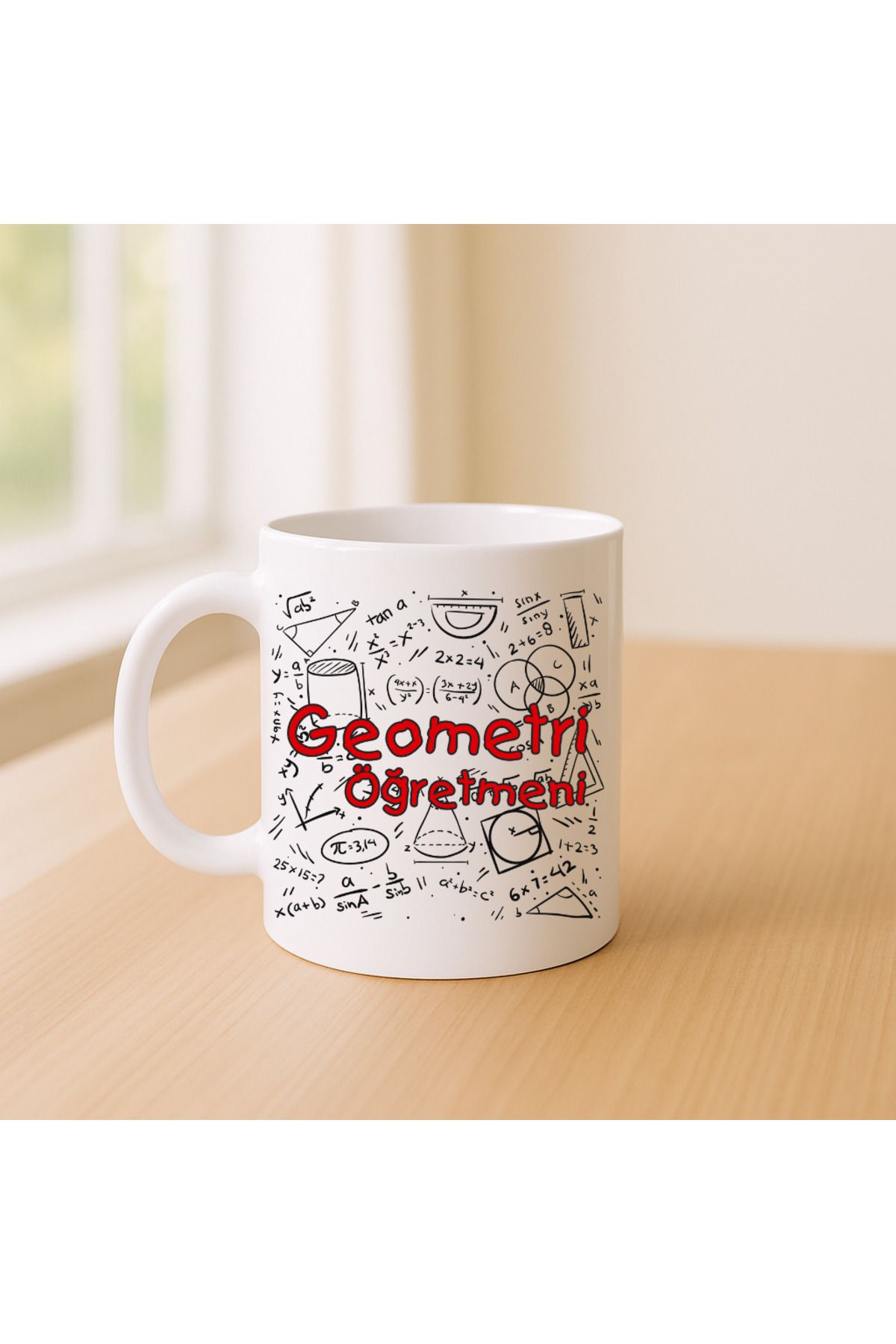 Er-Se Tasarım Geometri Öğretmeni Kupa Bardak 01, Öğretmenler Gününe Özel Kupa Bardak Öğretmene Hediye Kupa