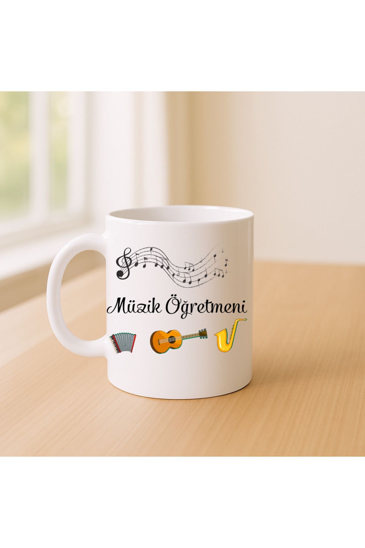 Er-Se Tasarım Müzik Öğretmeni Kupa Bardak 02, Öğretmenler Gününe Özel Kupa Bardak Öğretmene Hediye Kupa