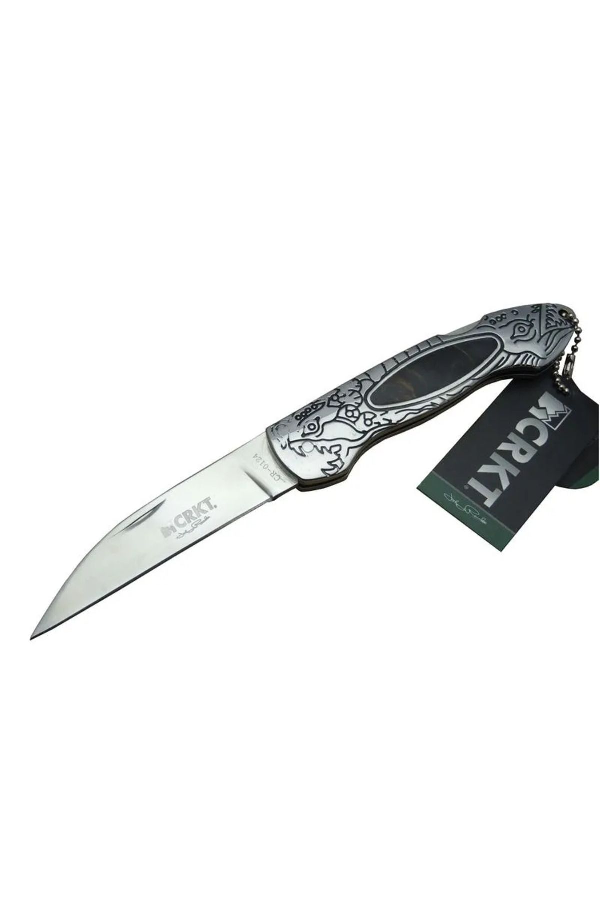 Fixport CRKT CR 0124 Kamp Çakı 20 cm - Metal Desenli Sap, Kılıflı, Kutulu
