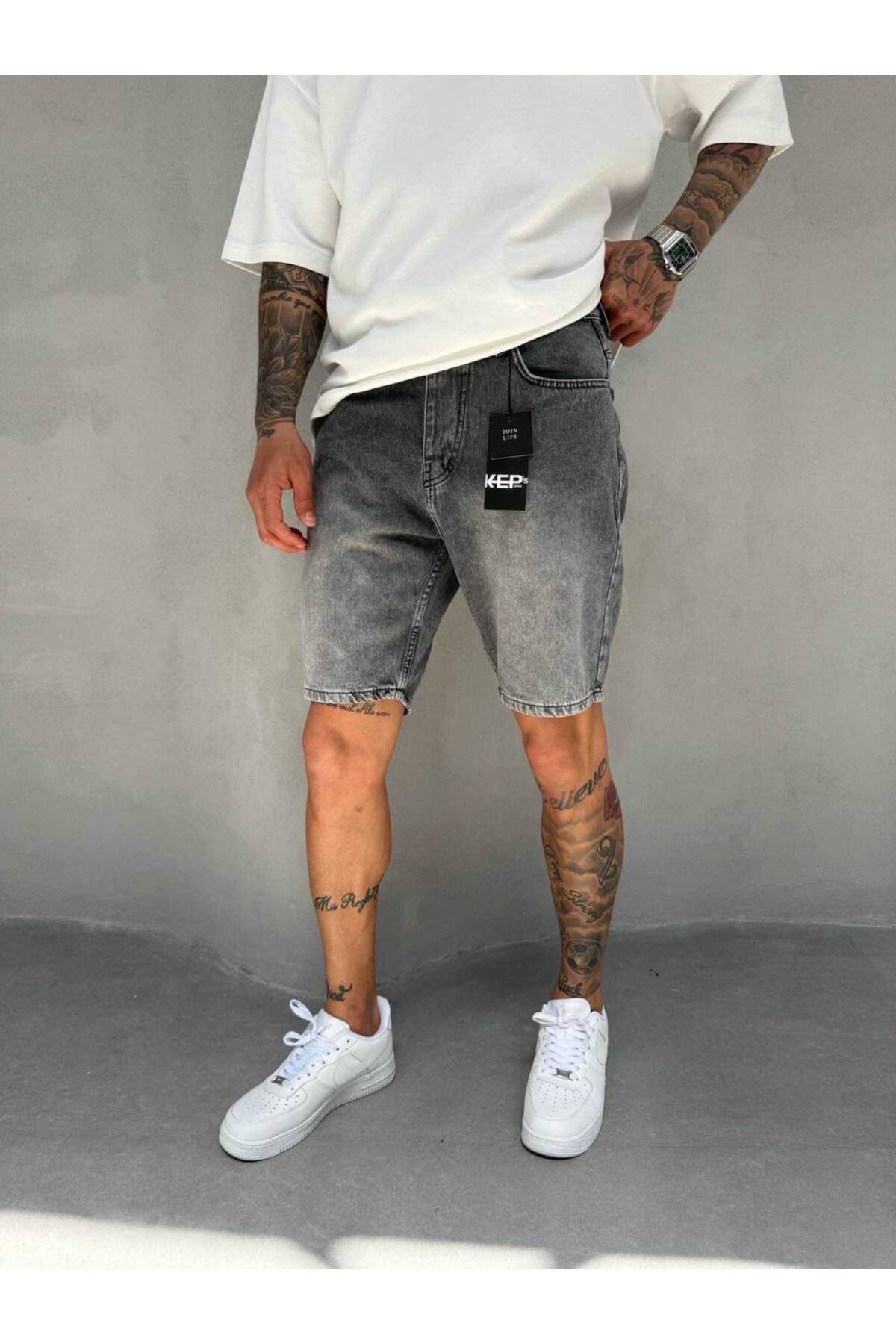 REX MODA Erkek Denim Kot Kapri Şort