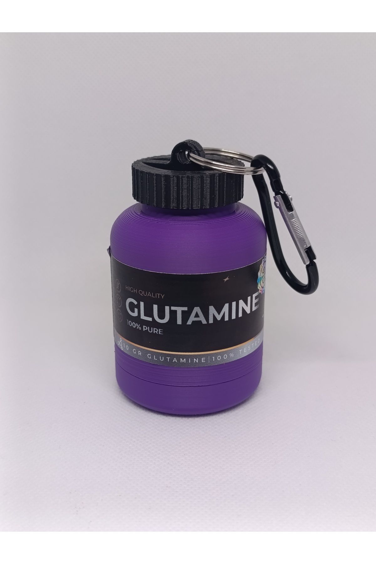 NozzleCraft Glutamin Toz Saklama Hunisi – 30g | Karabinalı