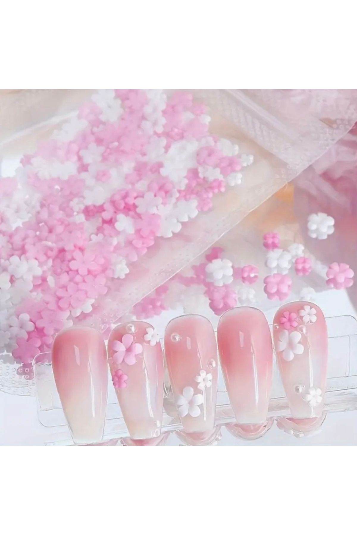 AEÇTASARIM 50 Adet Rastgele Boyut ve Renk Tırnak Süsü, Nail Art Süsü