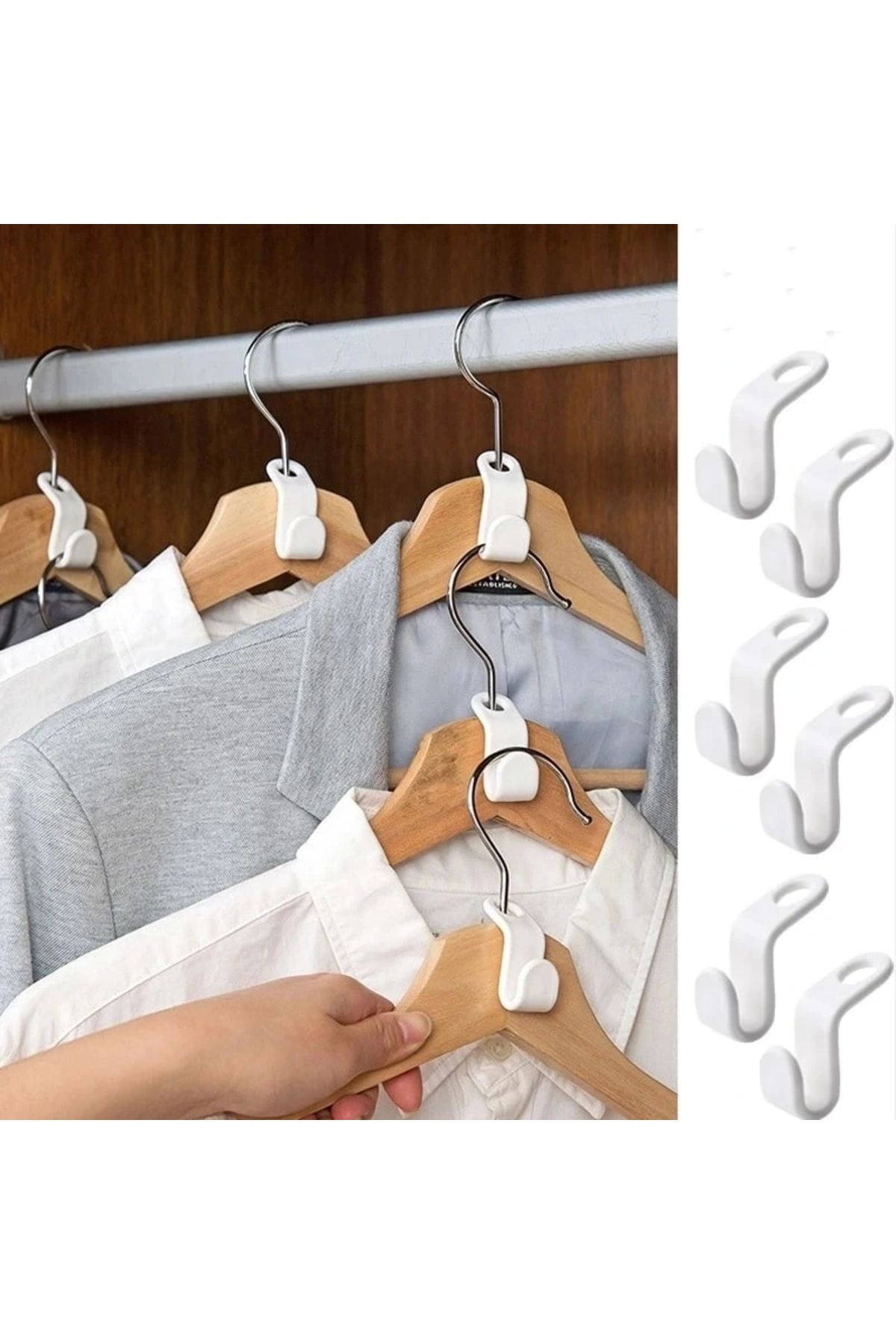 OurStyles 20 Adet Pratik Gardrop Askısı Çoklayıcı Aparatlar - Dolap Askı Çoklayıcı