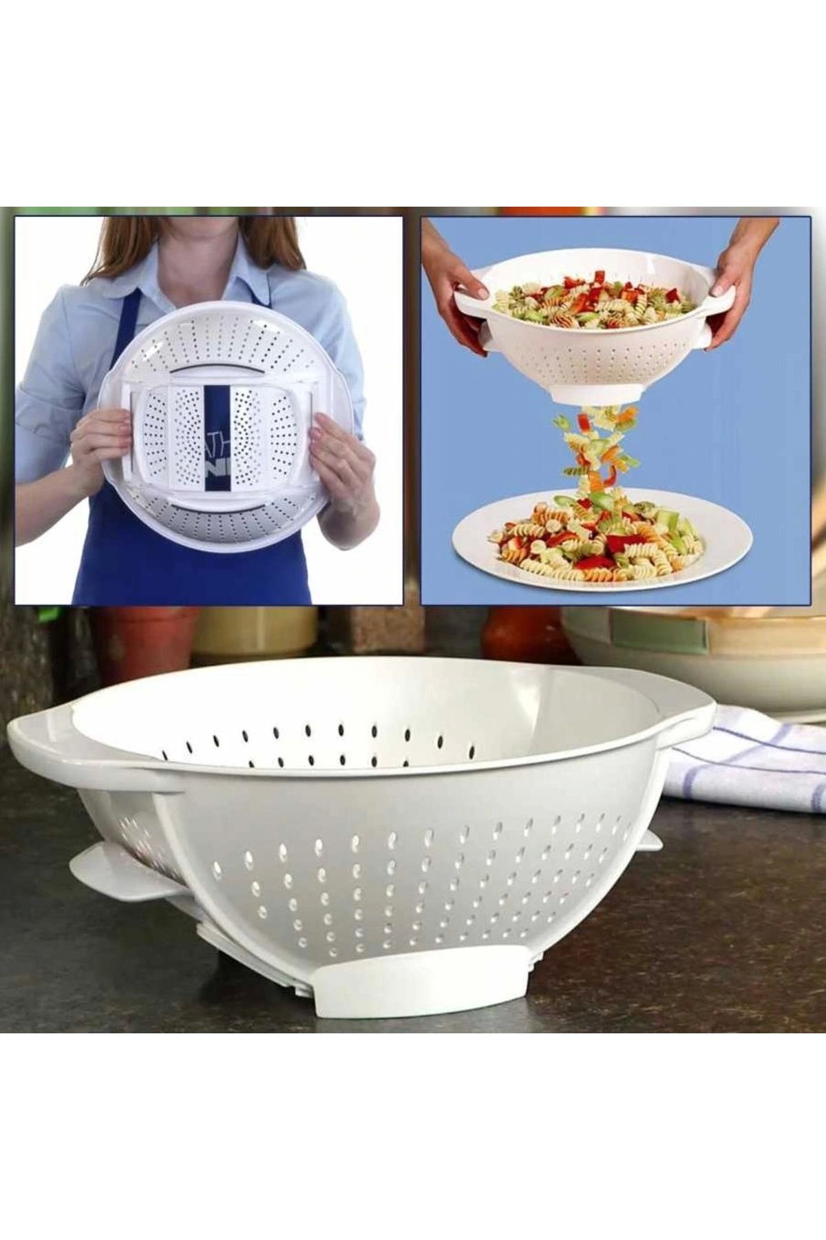 OurStyles Makarna Süzgeci - Akıllı Makarna Süzgeci