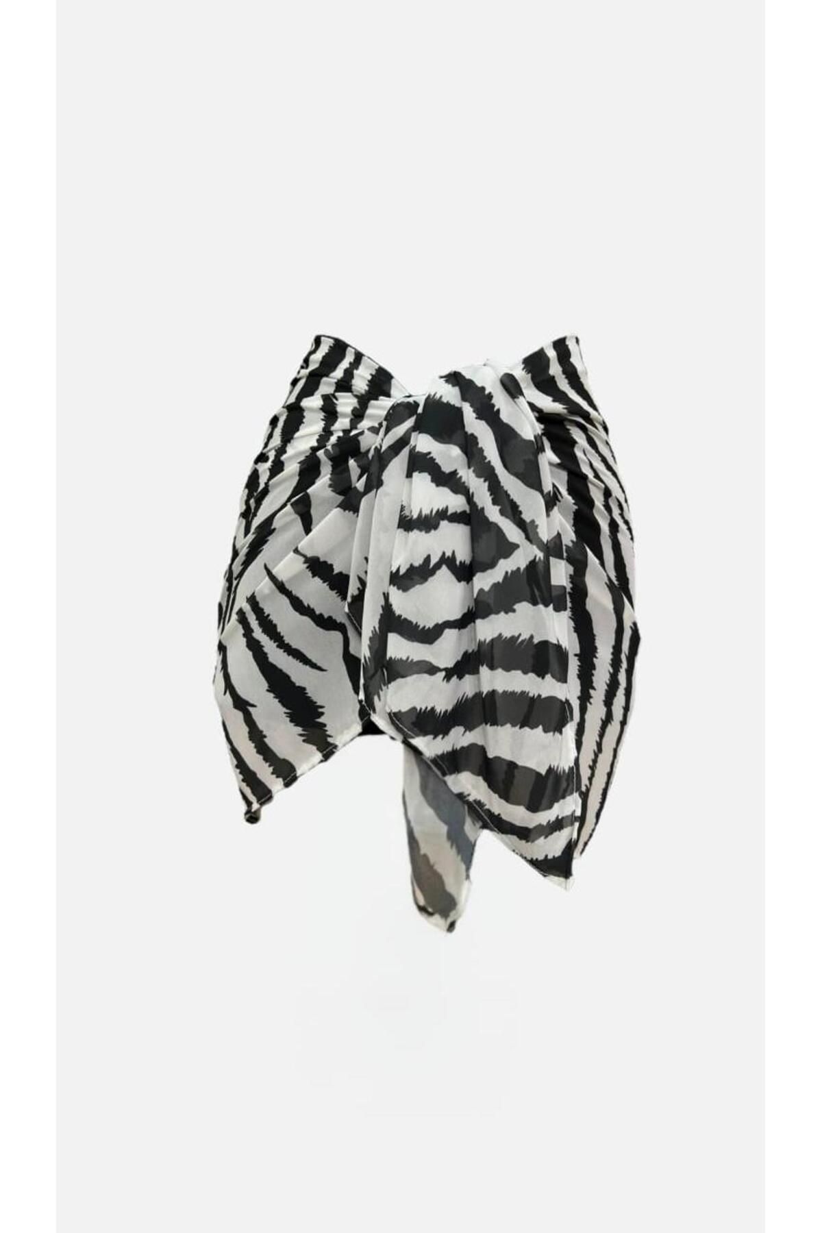 Niceboutique Belden Bağlamalı Desenli Şifon Pareo (150cmx50cm)