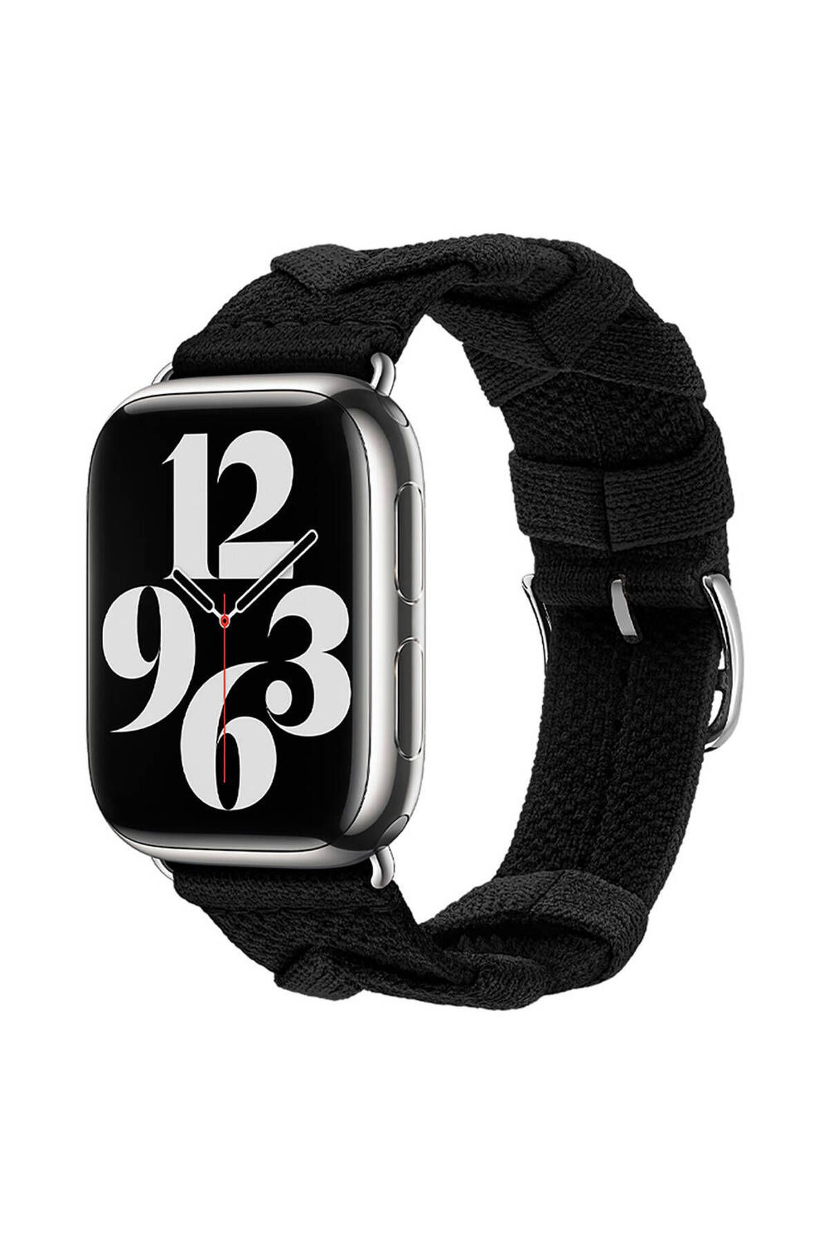 System Com Watch 7 45mm Uyumlu SYS- KRD-97 Sarmal Örgü Tasarımlı Kordon-Koyu Siyah
