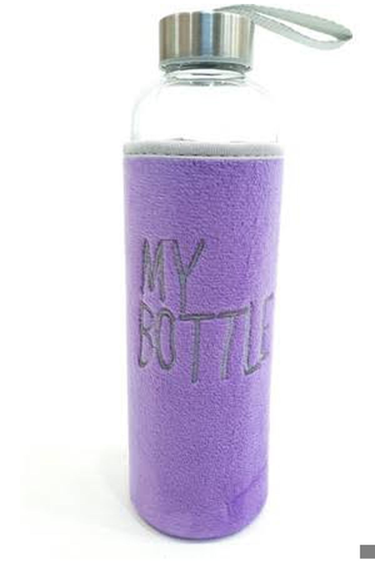 Hane216 Peluş Kılıflı Cam Matara 750 Ml