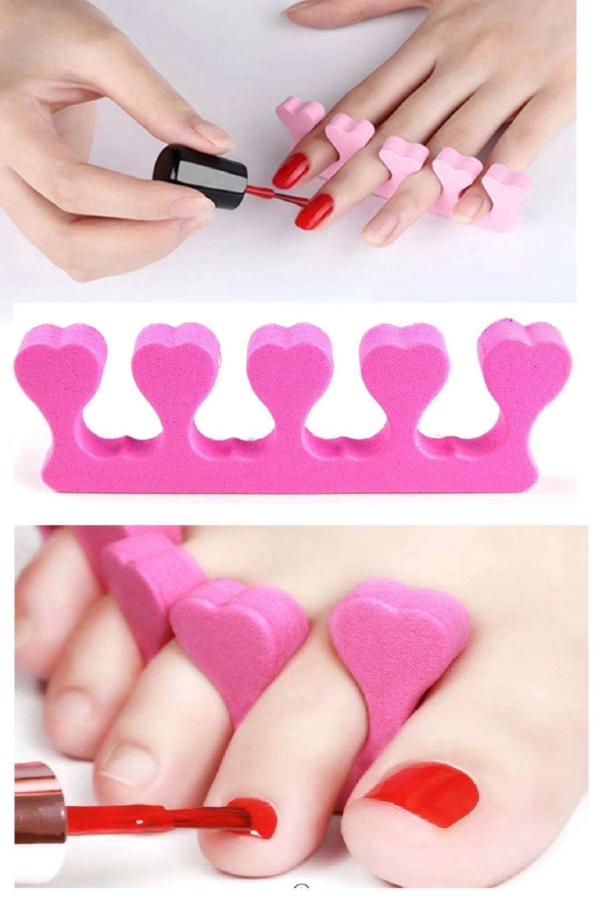 OurStyles 5 Adet Pedikür El Ayak Parmak Ayırıcı Tırnak Boyama Yumuşak Köpük Ayak Sedye