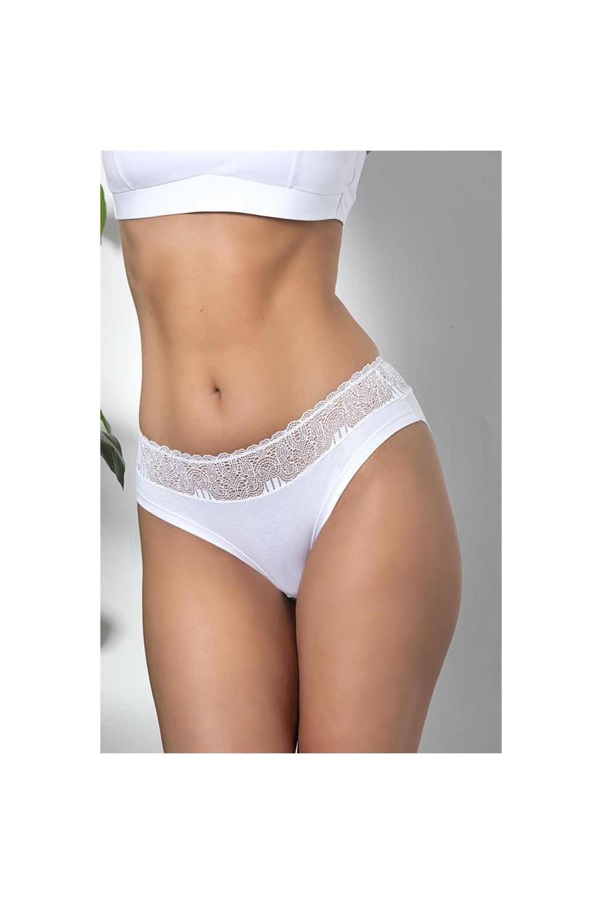 Narnuga Dantel Detaylı Slip Külot Beyaz (brf21781)