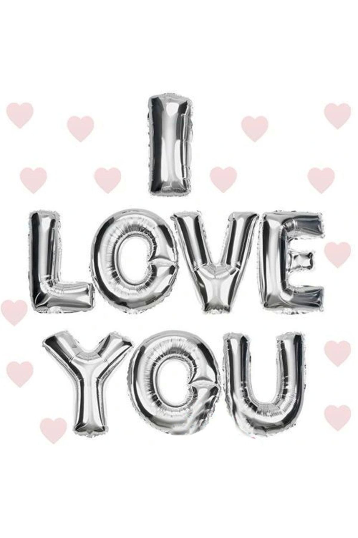 OurStyles I Love You Folyo Balon Gümüş Renk 35 CM