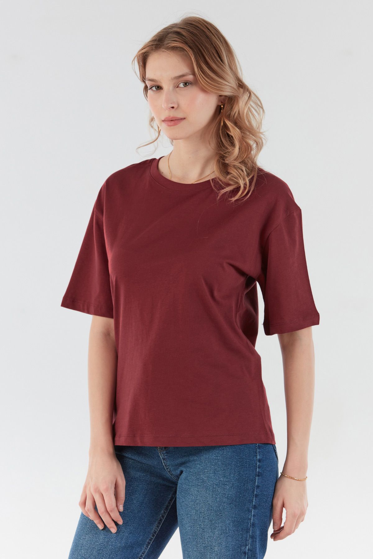 Fulla Moda Basic Bisiklet Yaka Tişört