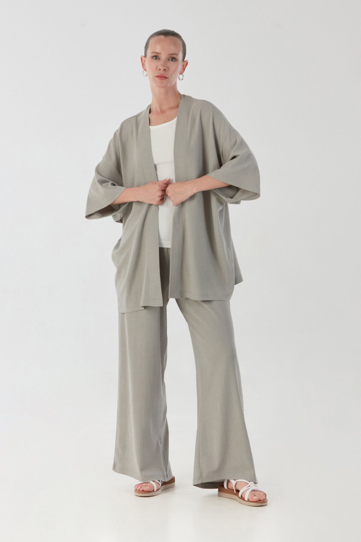Fulla Moda-Bürümcük Fabric Shawl Collar Set of 3 3